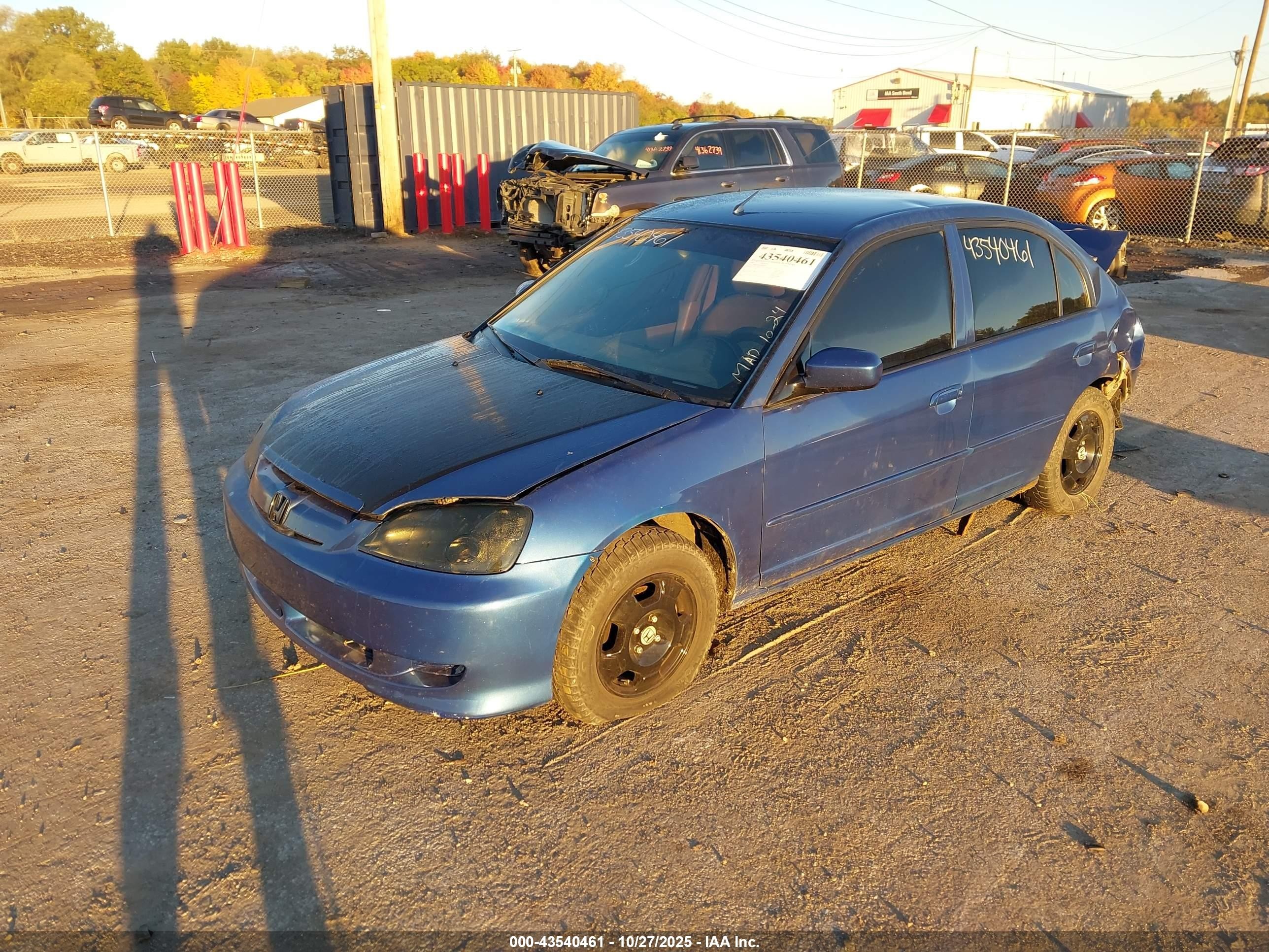 2003 Honda Civic Hybrid Blue vin: JHMES96653S007064