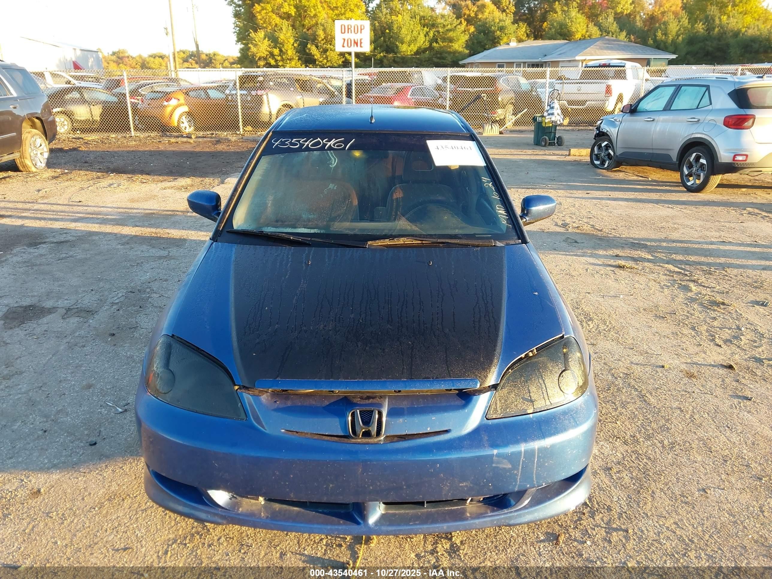 2003 Honda Civic Hybrid Blue vin: JHMES96653S007064