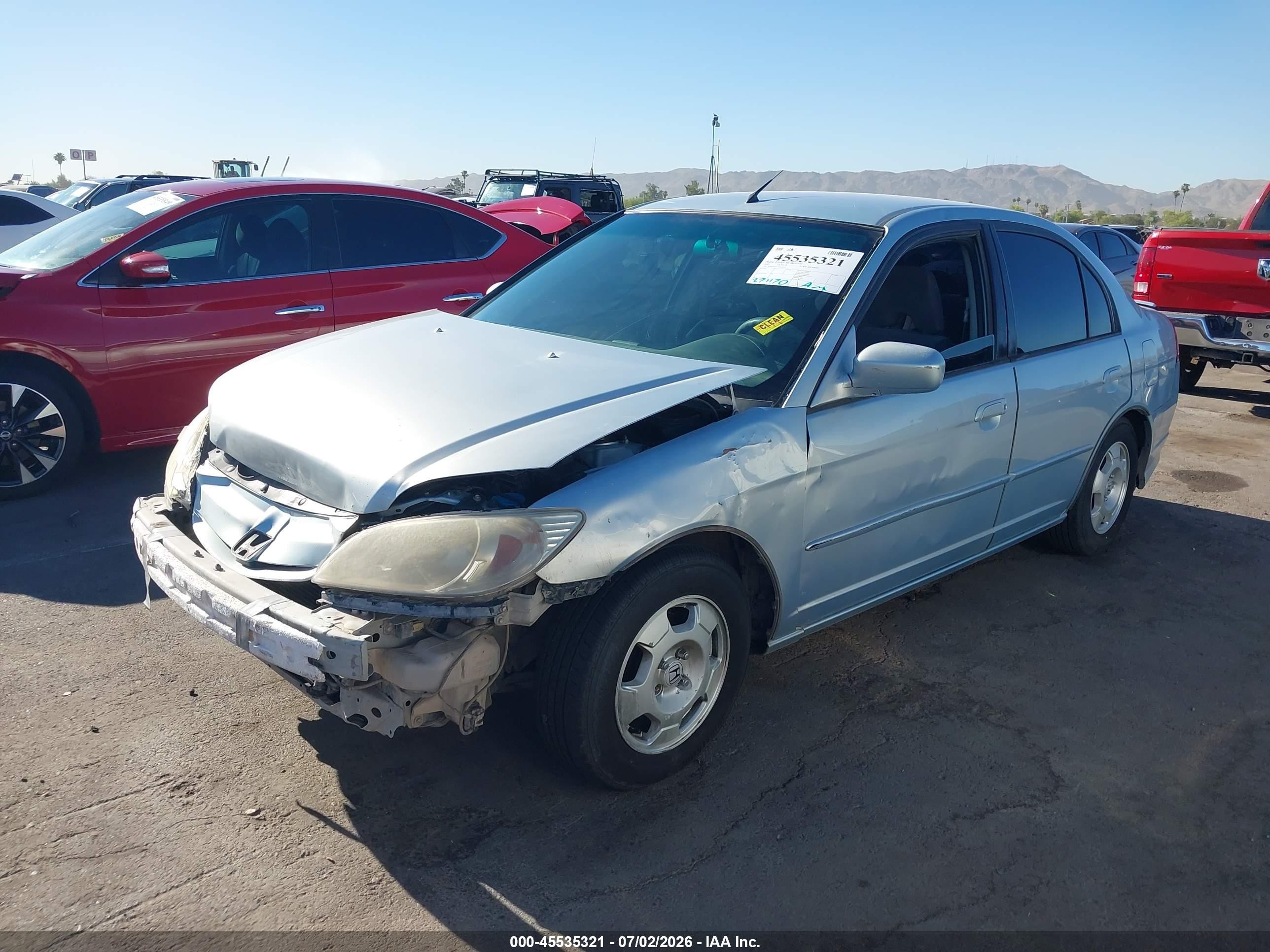 2005 Honda Civic Hybrid   Blue vin: JHMES96655S015121