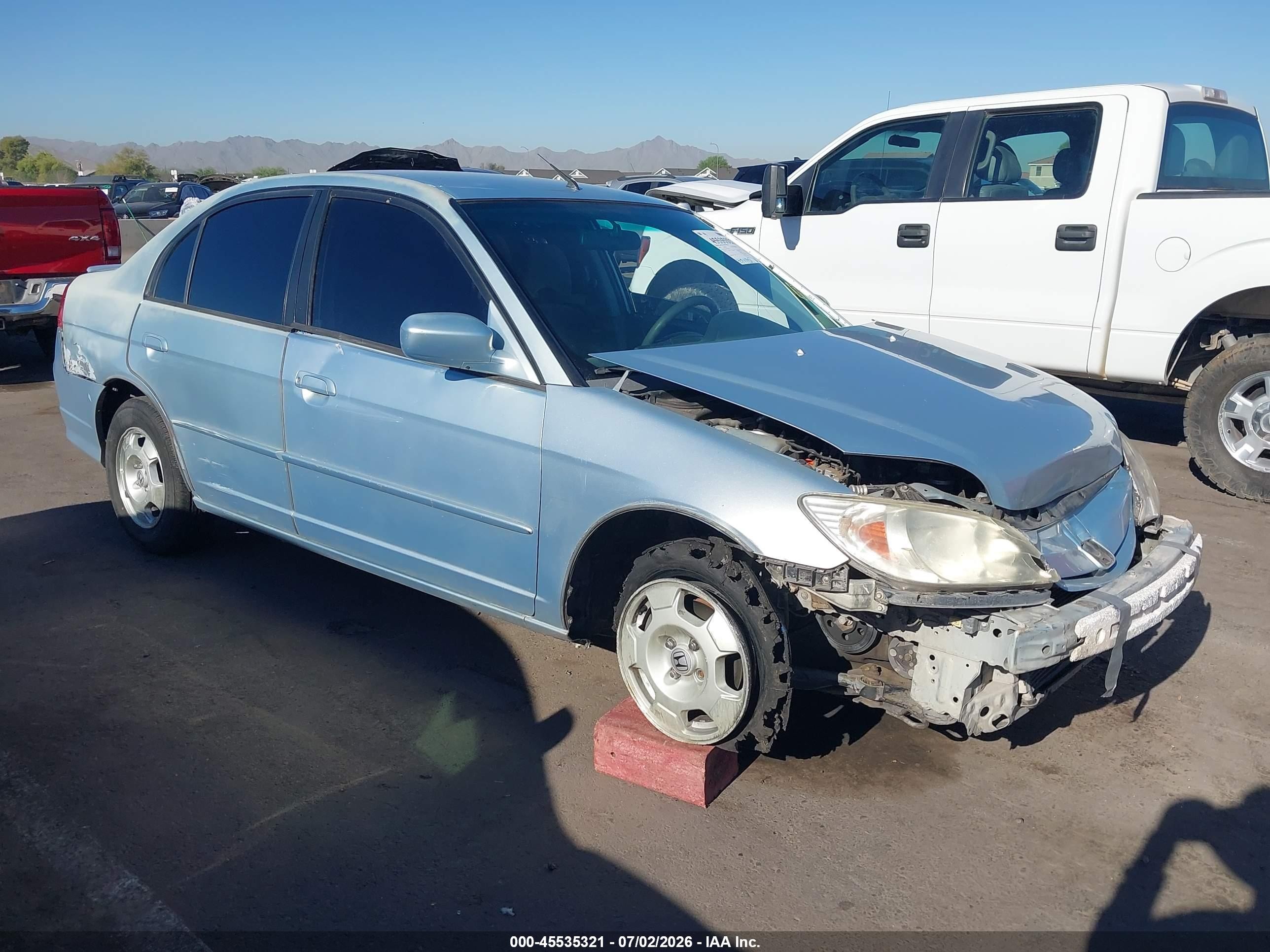 2005 Honda Civic Hybrid   Blue vin: JHMES96655S015121