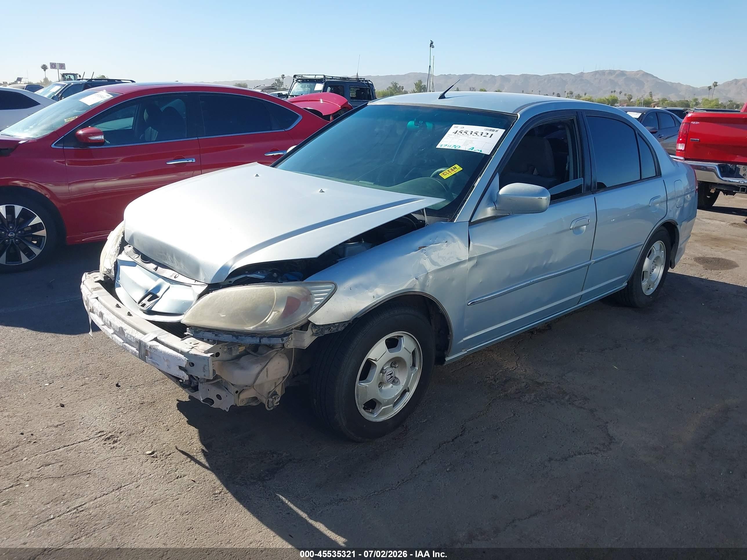 2005 Honda Civic Hybrid   Blue vin: JHMES96655S015121