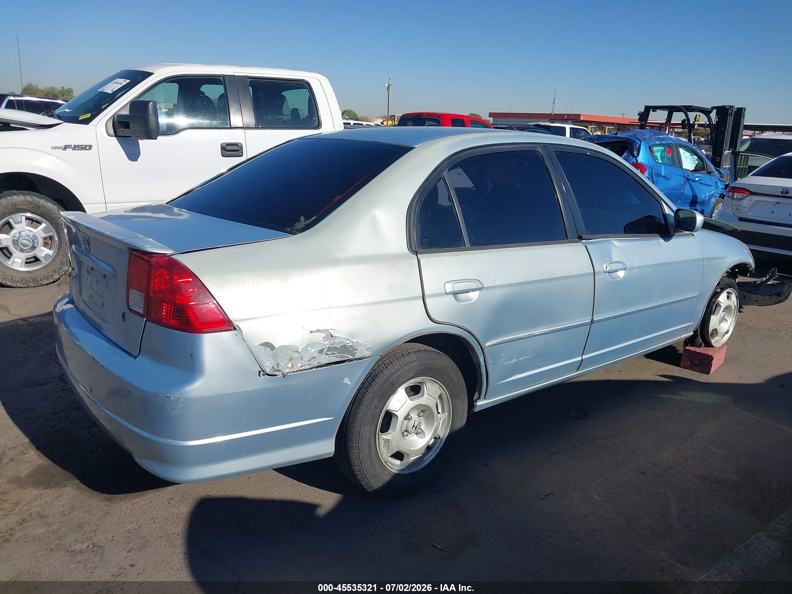 2005 Honda Civic Hybrid   Blue vin: JHMES96655S015121