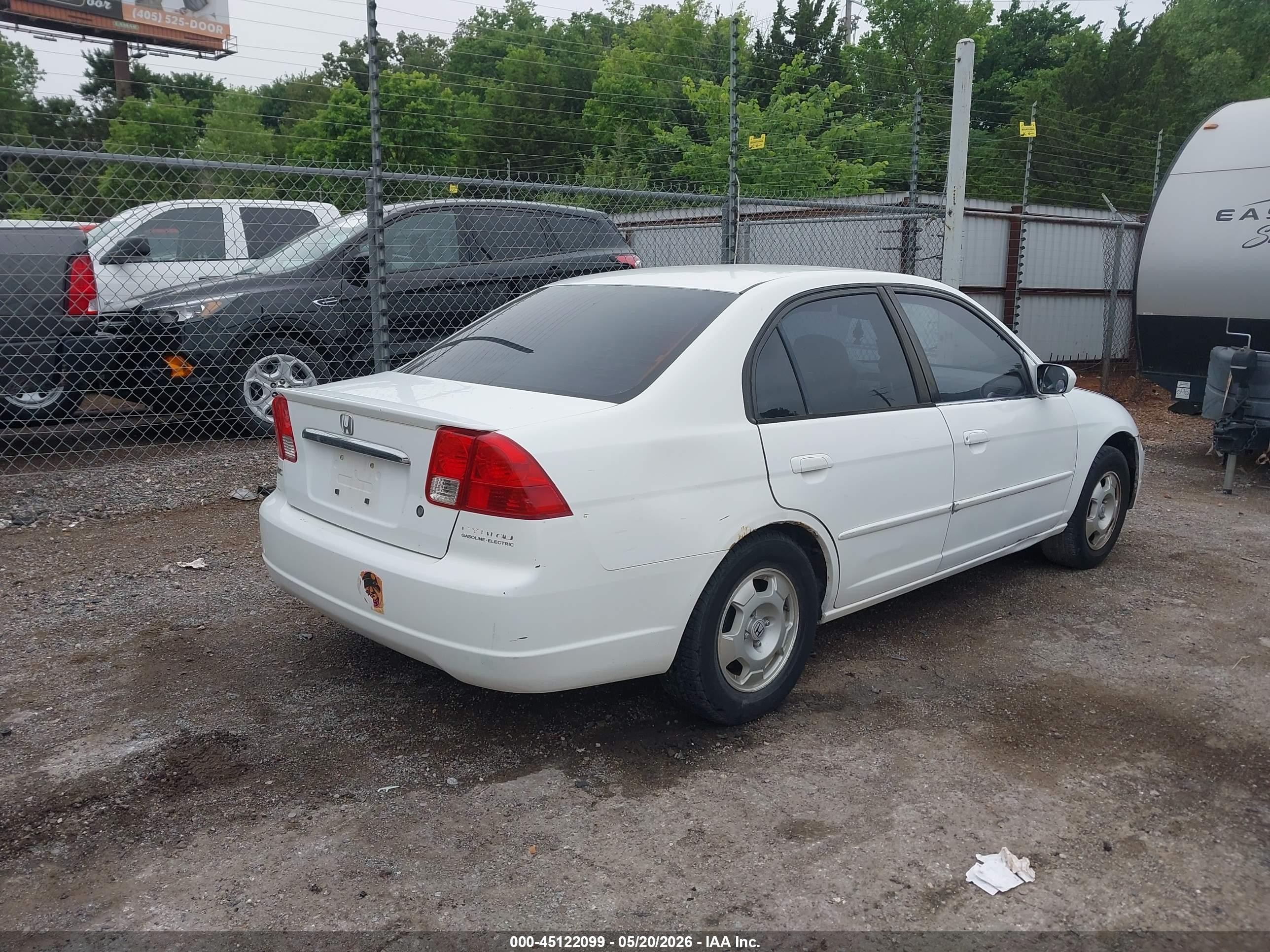 2003 Honda Civic Hybrid Белый vin: JHMES96663S002004