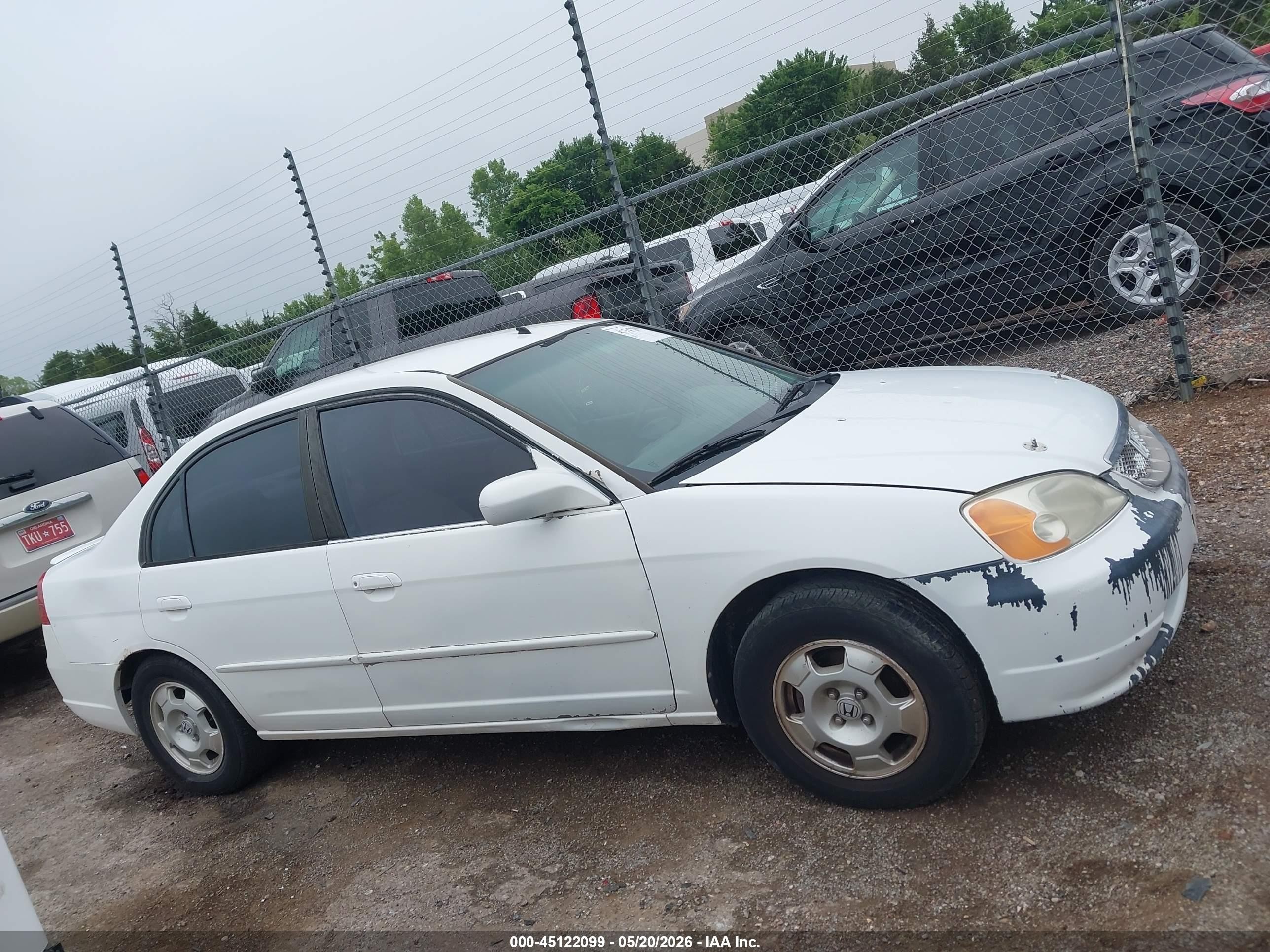 2003 Honda Civic Hybrid Белый vin: JHMES96663S002004