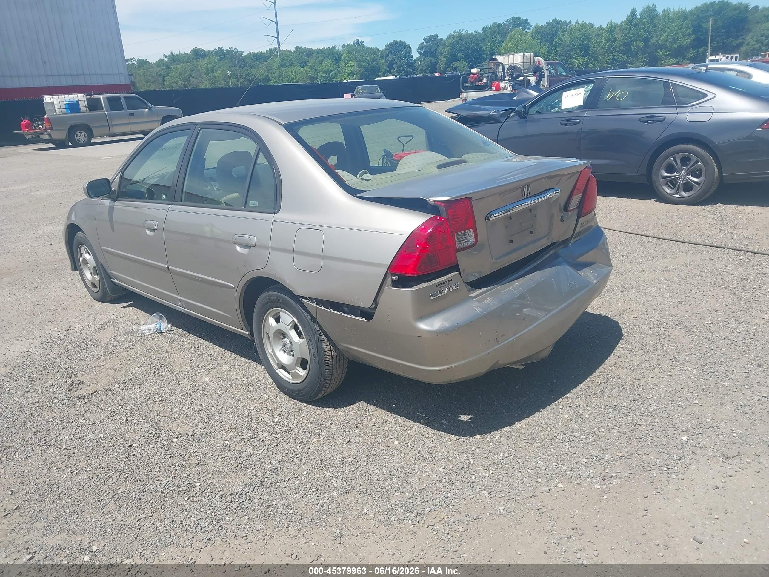 2003 Honda Civic Hybrid Gray vin: JHMES96663S026481