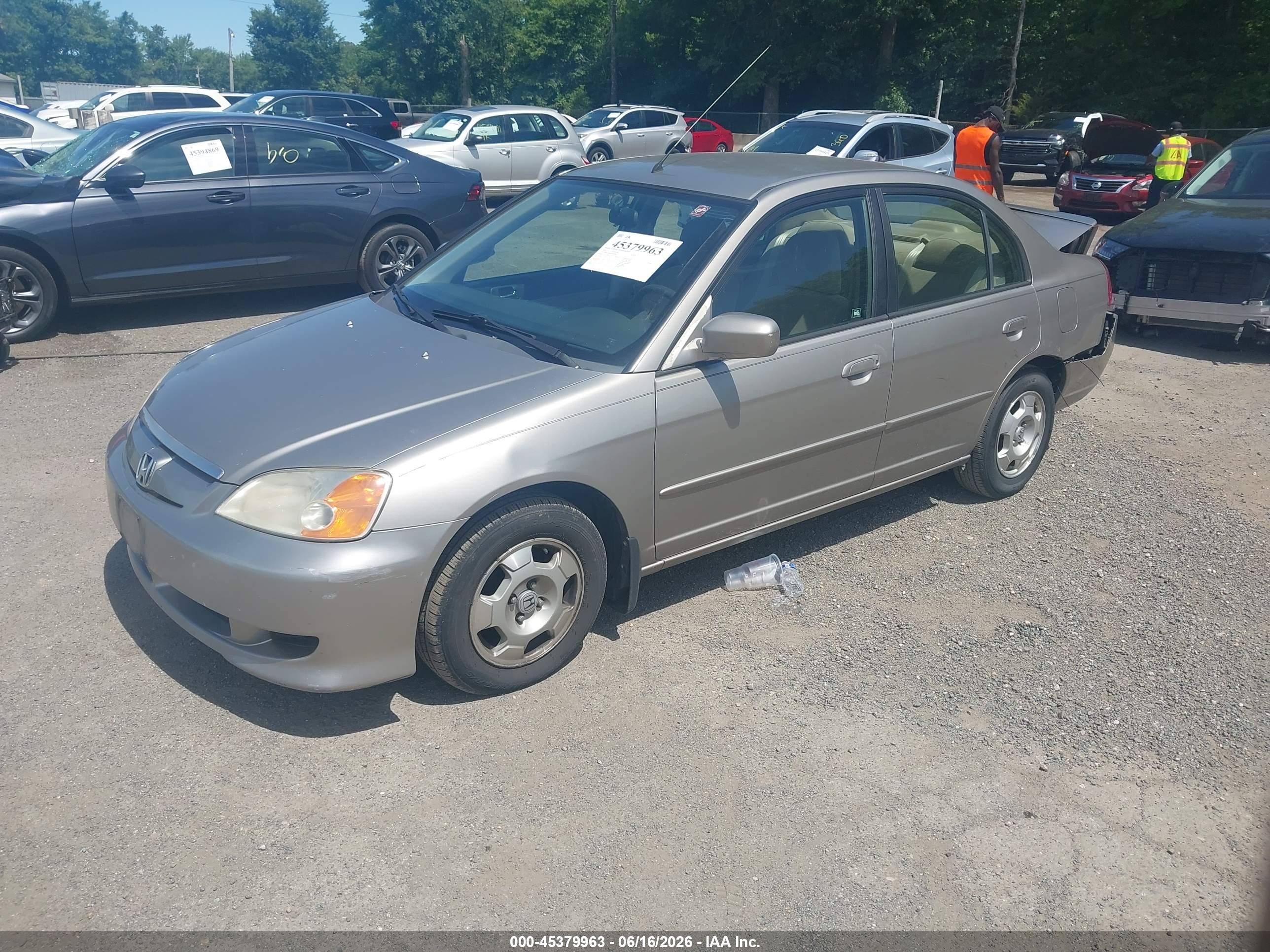 2003 Honda Civic Hybrid Gray vin: JHMES96663S026481