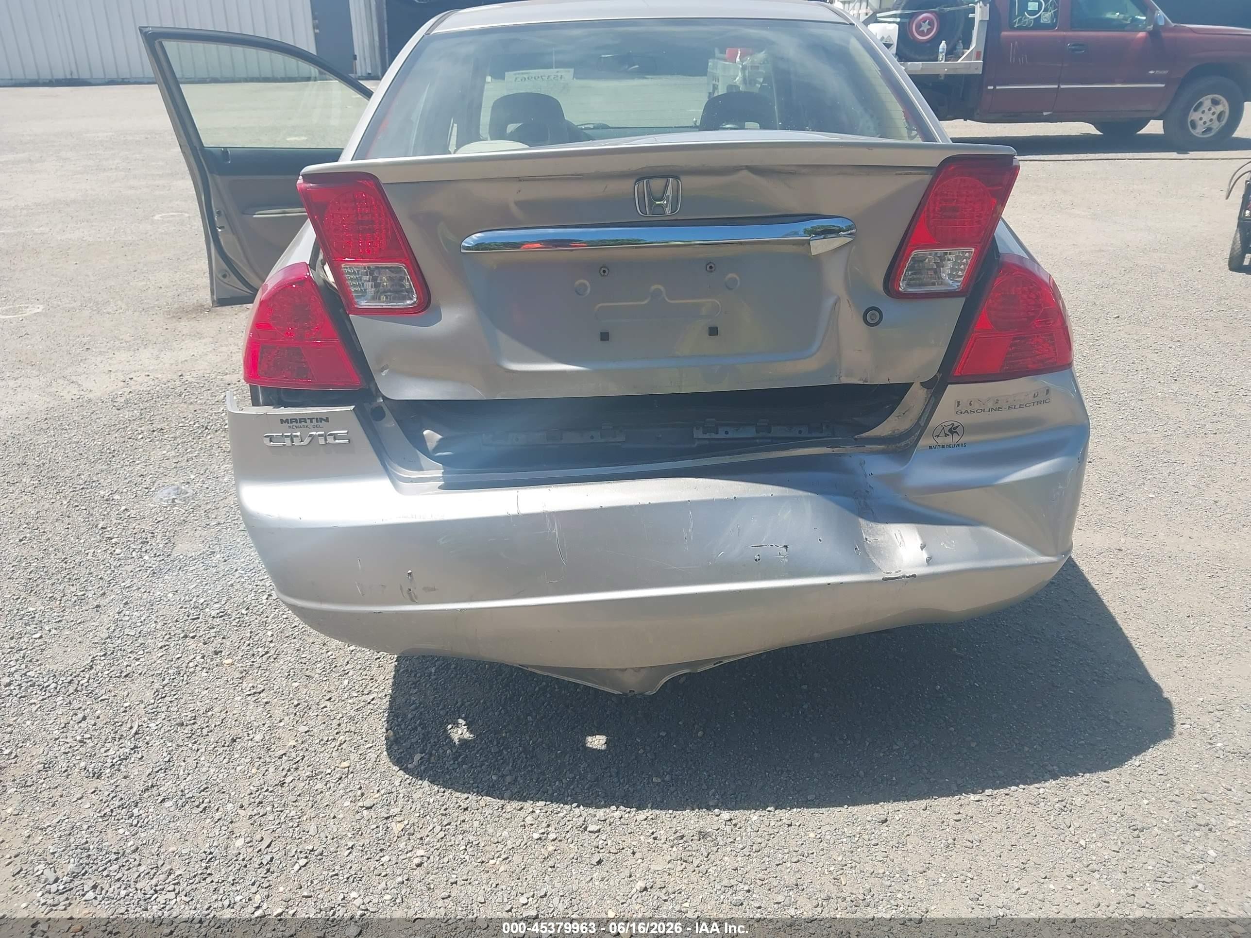 2003 Honda Civic Hybrid Gray vin: JHMES96663S026481