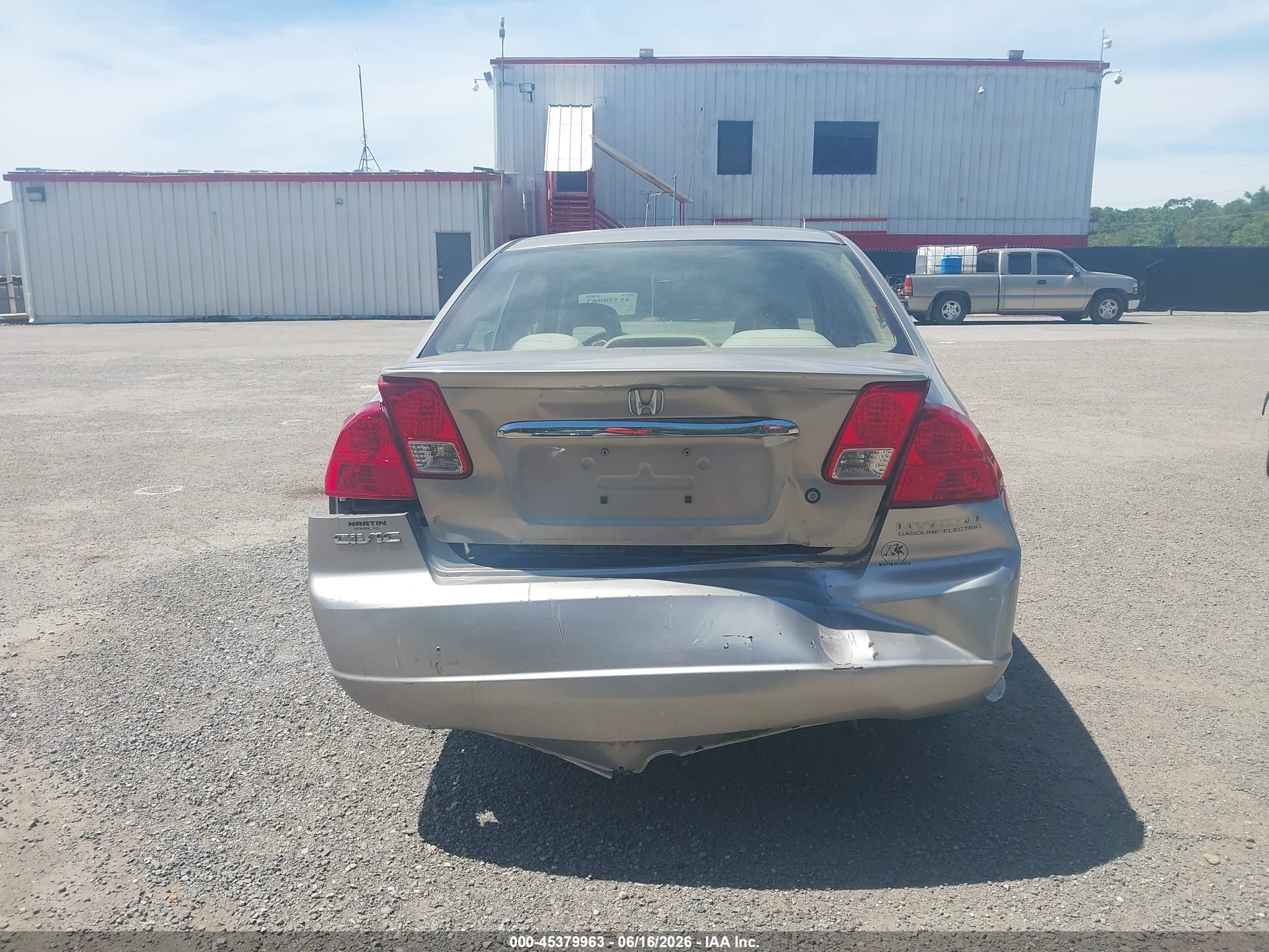 2003 Honda Civic Hybrid Gray vin: JHMES96663S026481