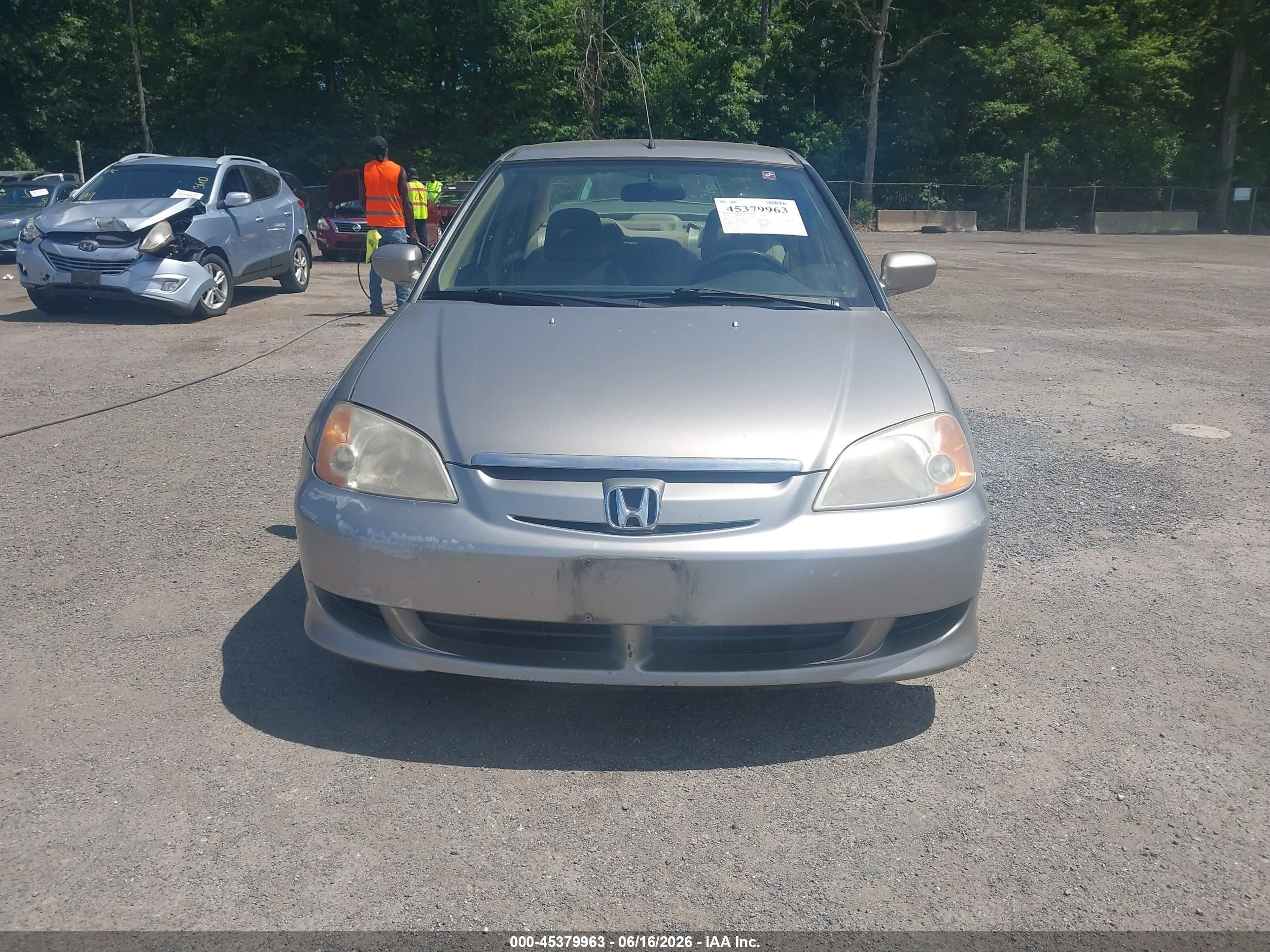 2003 Honda Civic Hybrid Gray vin: JHMES96663S026481
