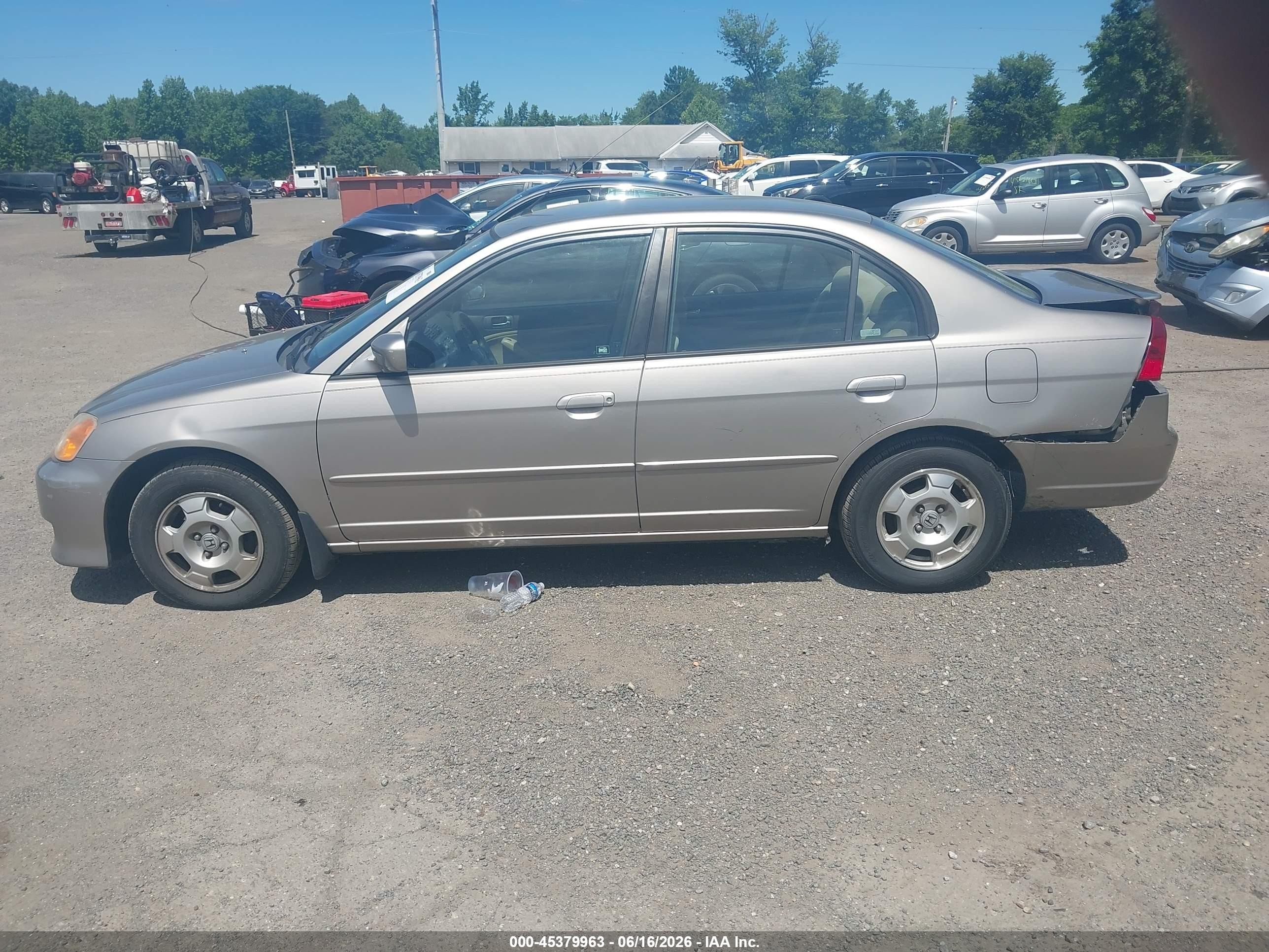 2003 Honda Civic Hybrid Gray vin: JHMES96663S026481