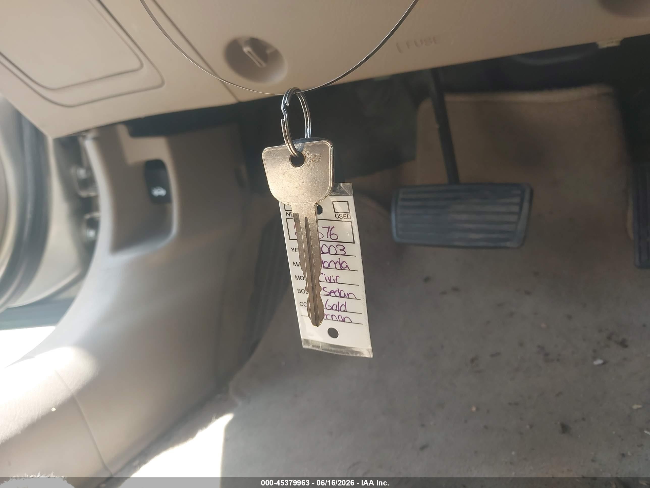 2003 Honda Civic Hybrid Gray vin: JHMES96663S026481