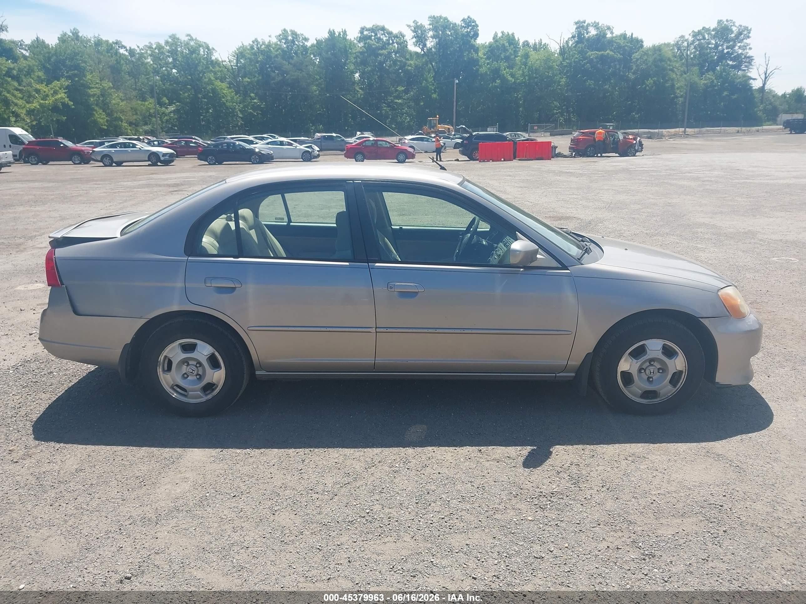 2003 Honda Civic Hybrid Gray vin: JHMES96663S026481