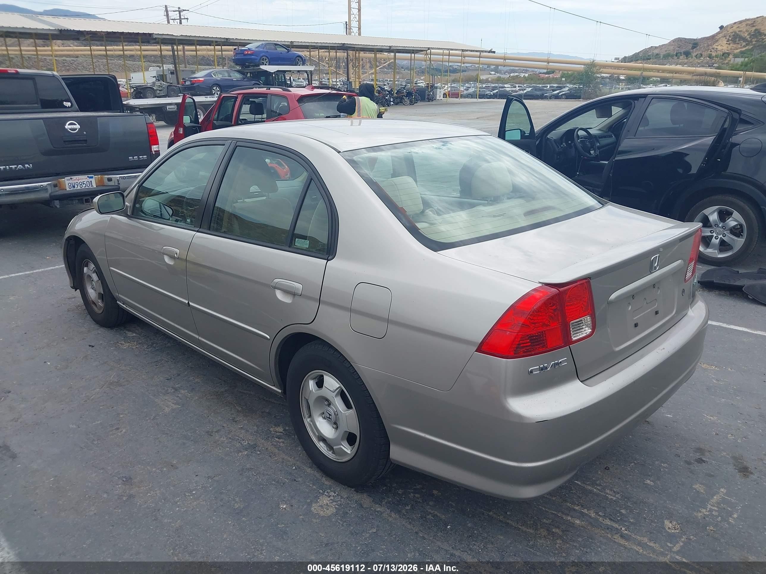 2004 Honda Civic Hybrid Tan vin: JHMES96664S010783