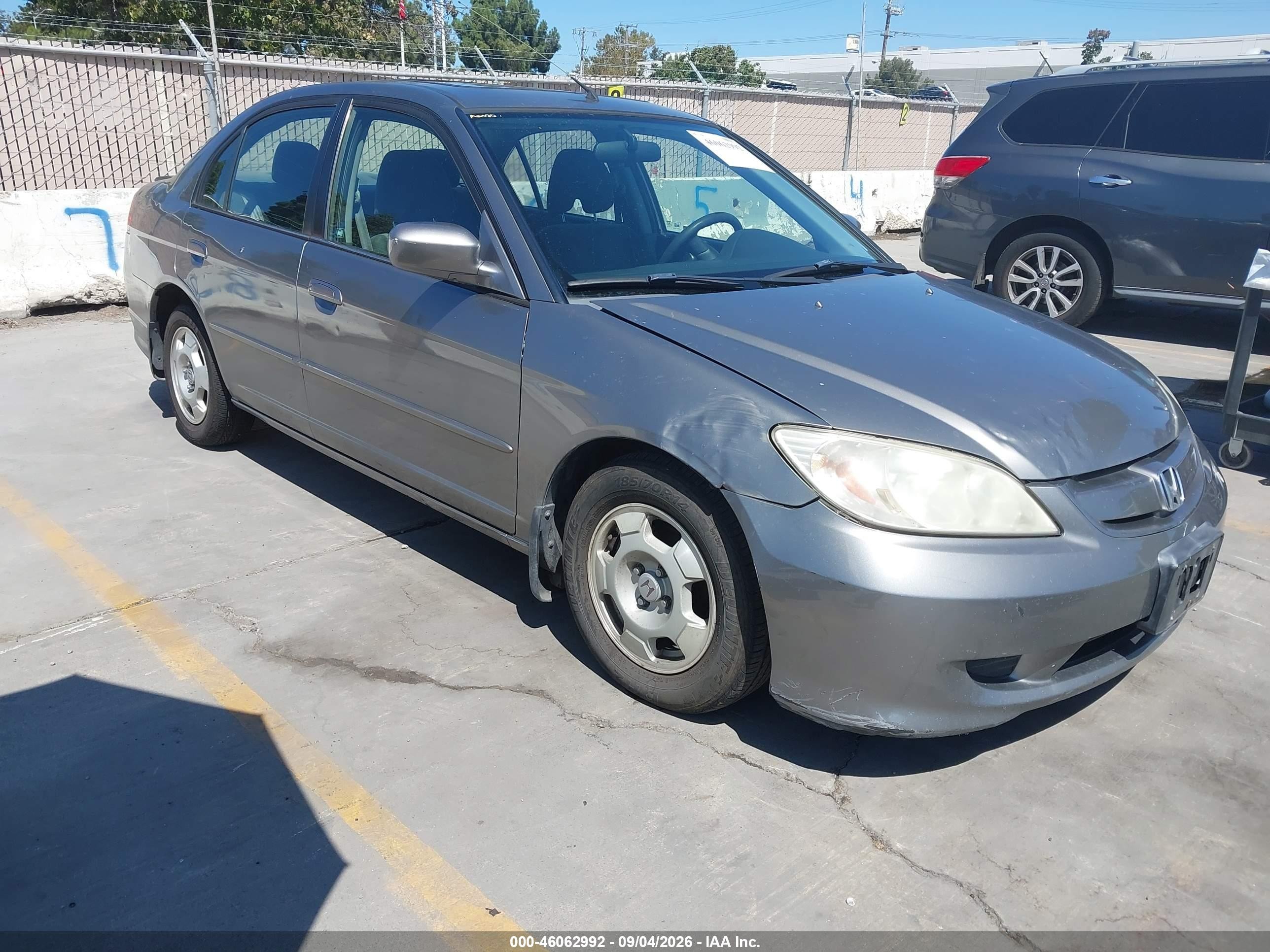 2004 Honda Civic Hybrid Gray vin: JHMES96664S016440