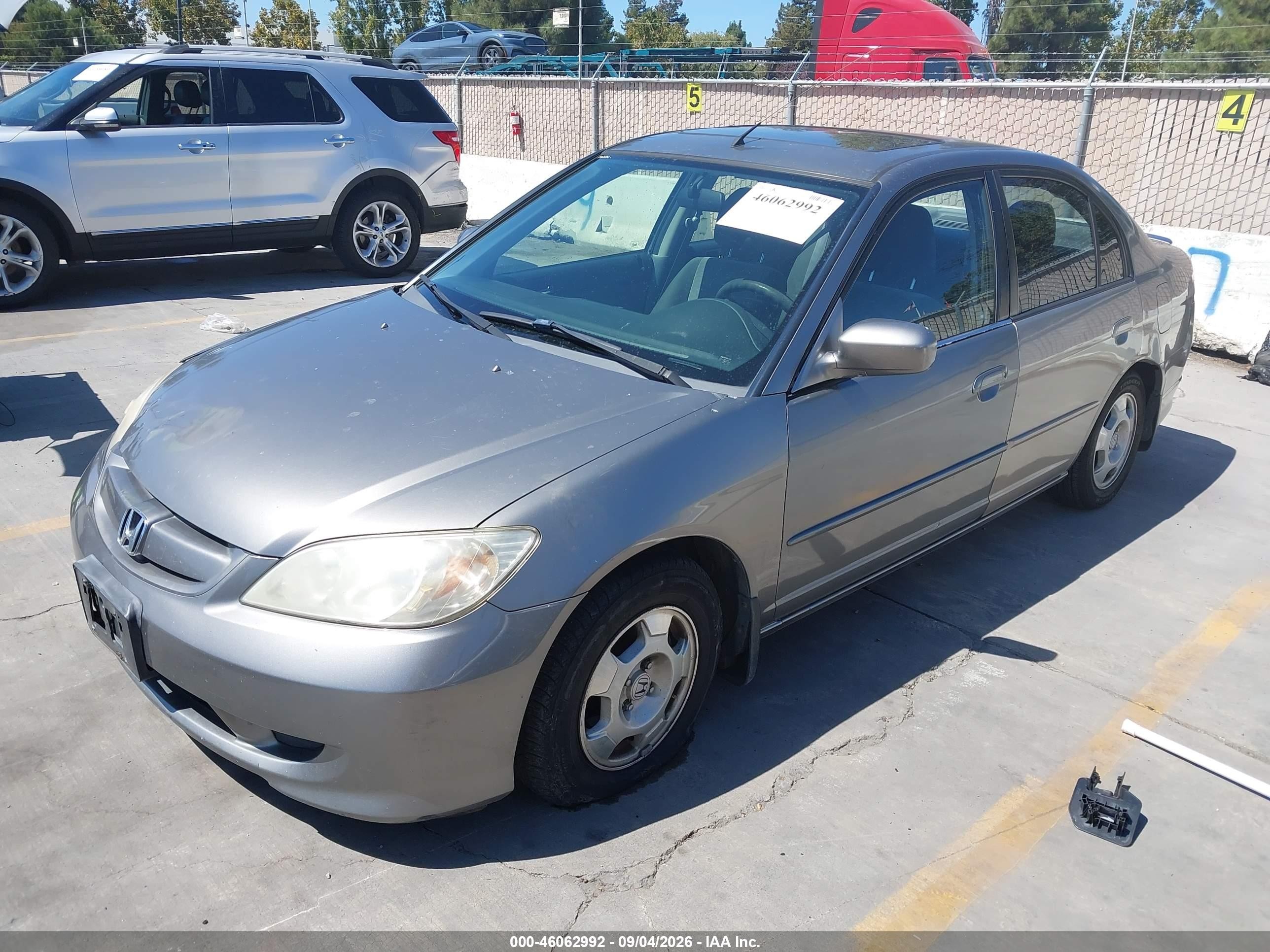 2004 Honda Civic Hybrid Gray vin: JHMES96664S016440