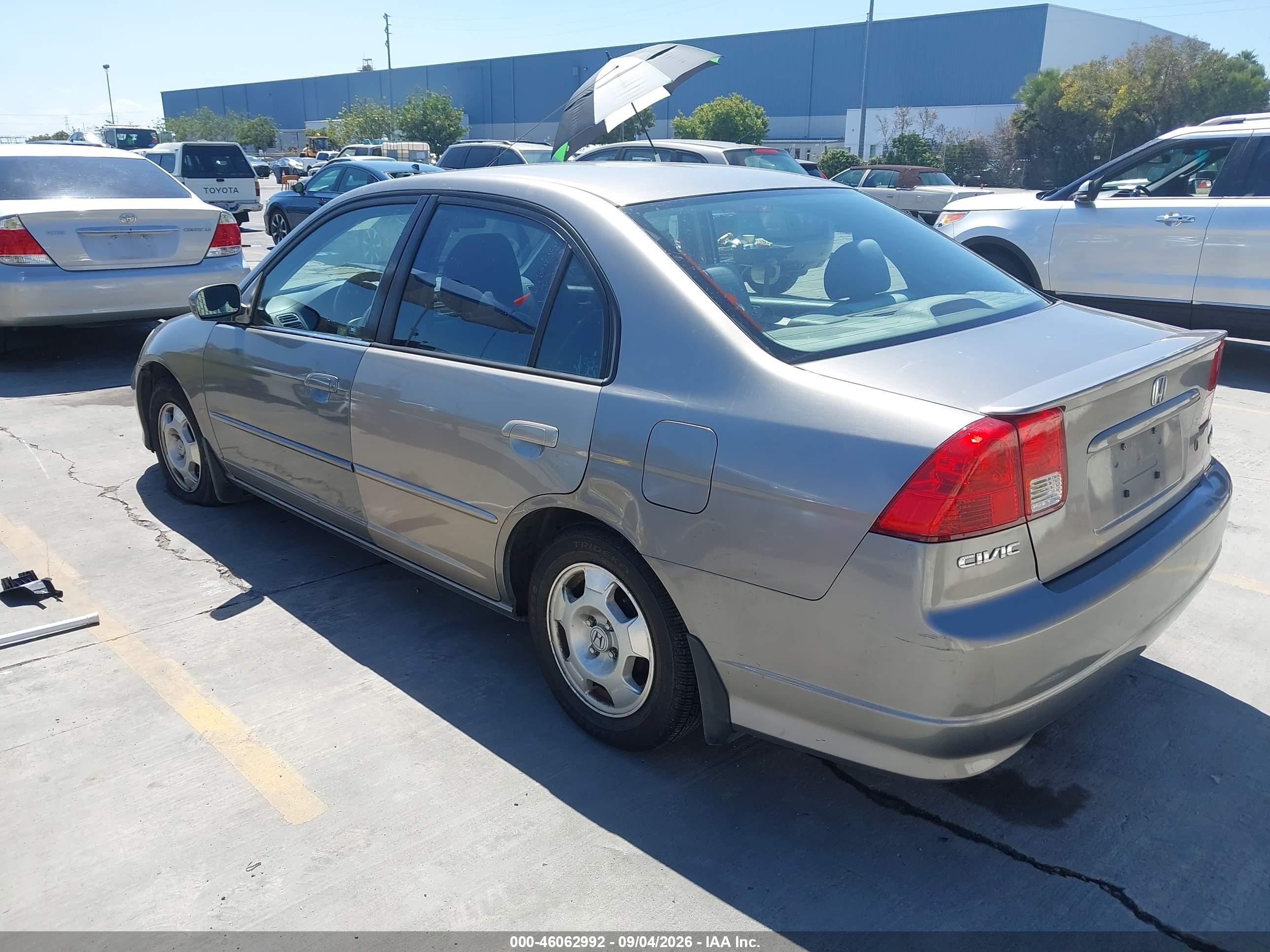 2004 Honda Civic Hybrid Gray vin: JHMES96664S016440