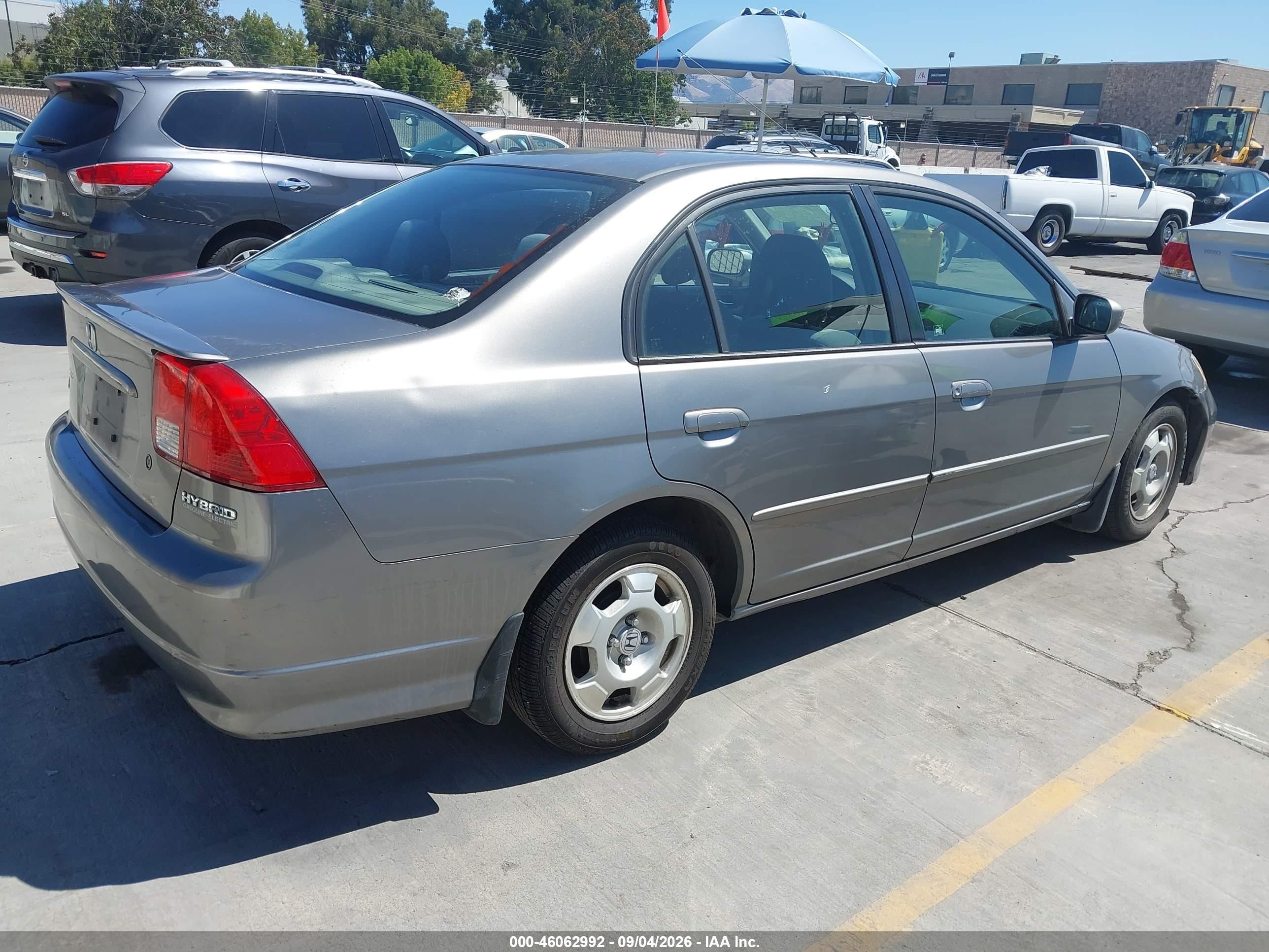 2004 Honda Civic Hybrid Gray vin: JHMES96664S016440