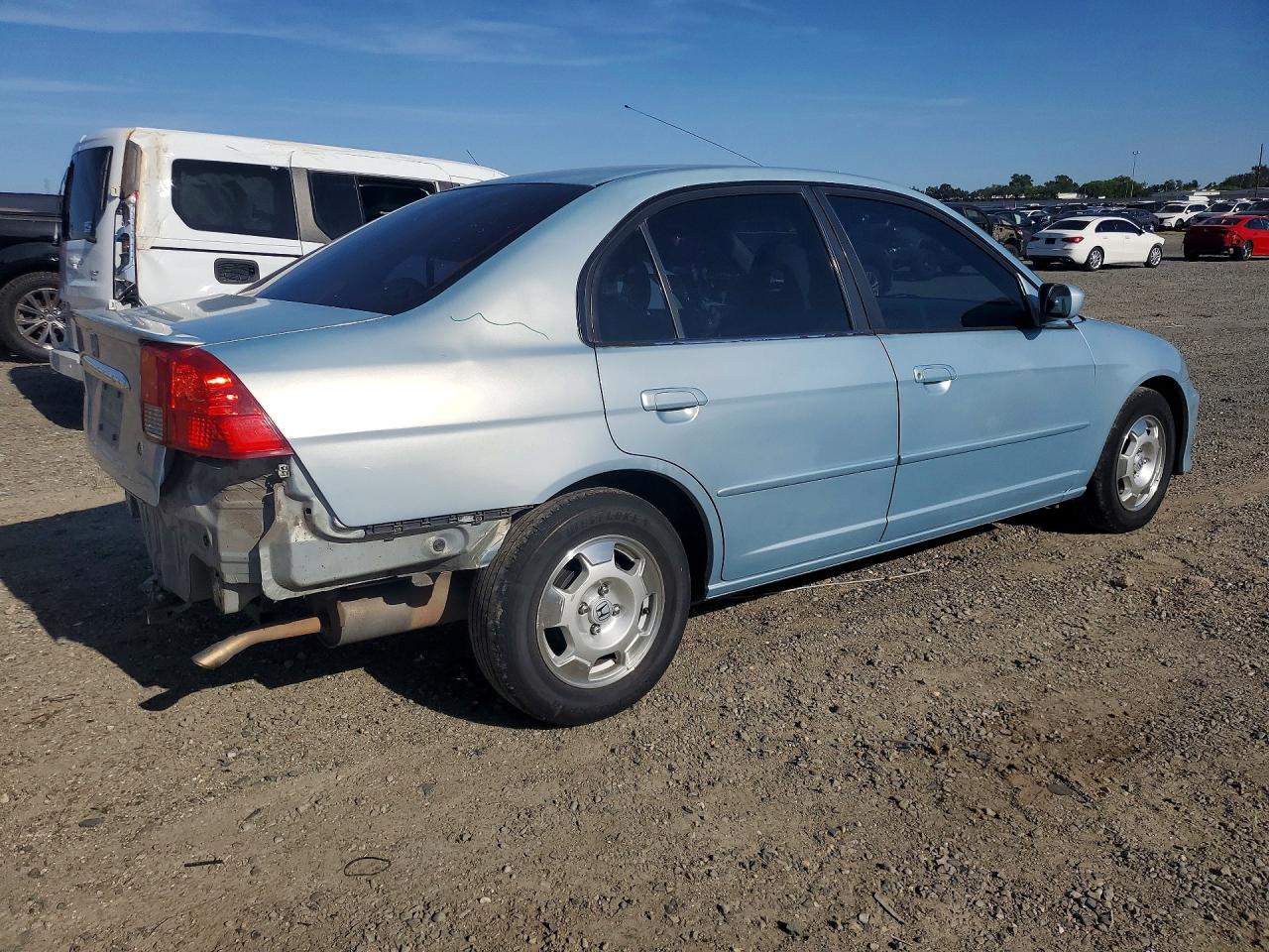 2003 Honda Civic Hybrid Синий vin: JHMES96673S013447