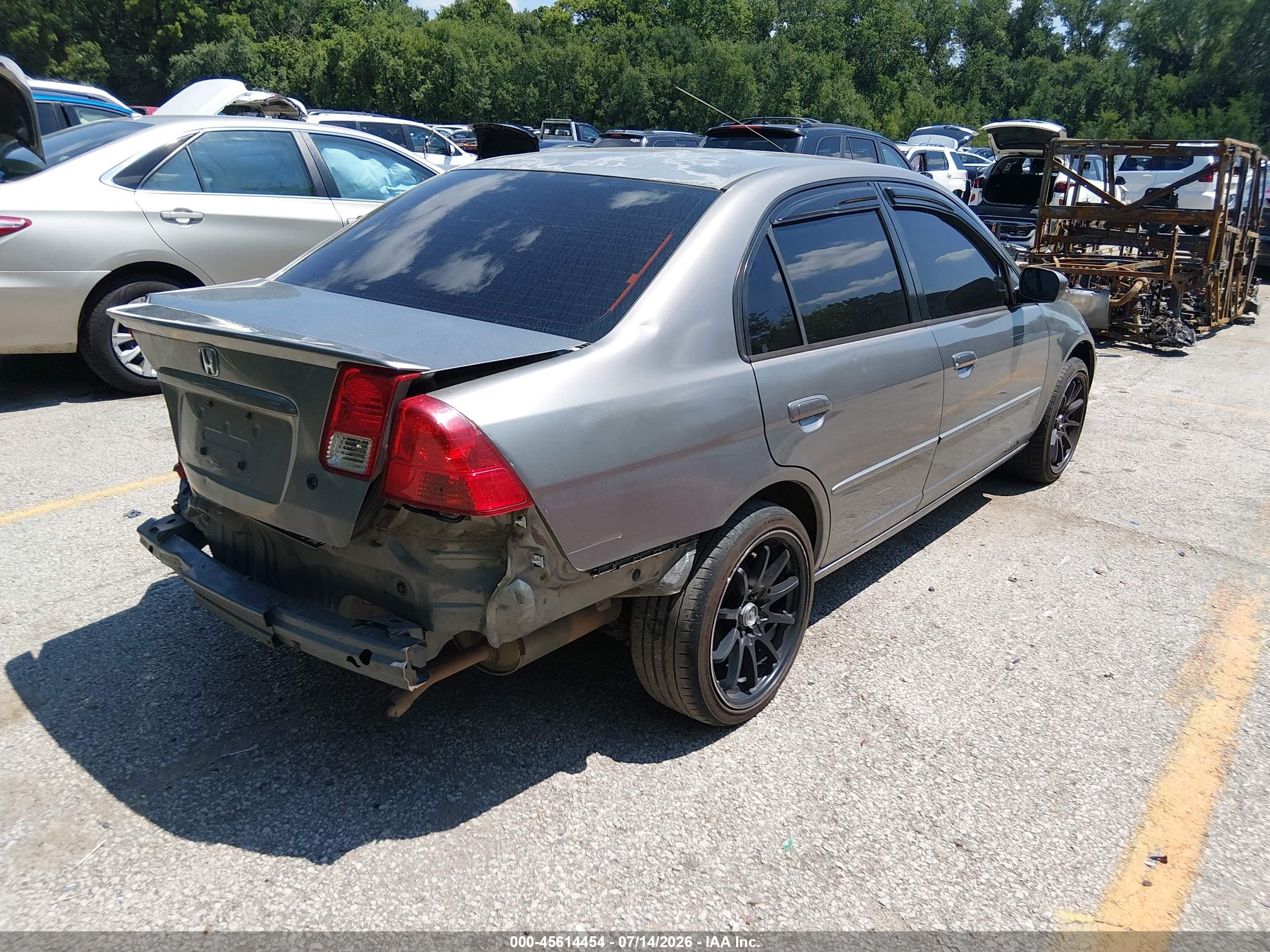 2004 Honda Civic Hybrid Gray vin: JHMES96674S002630