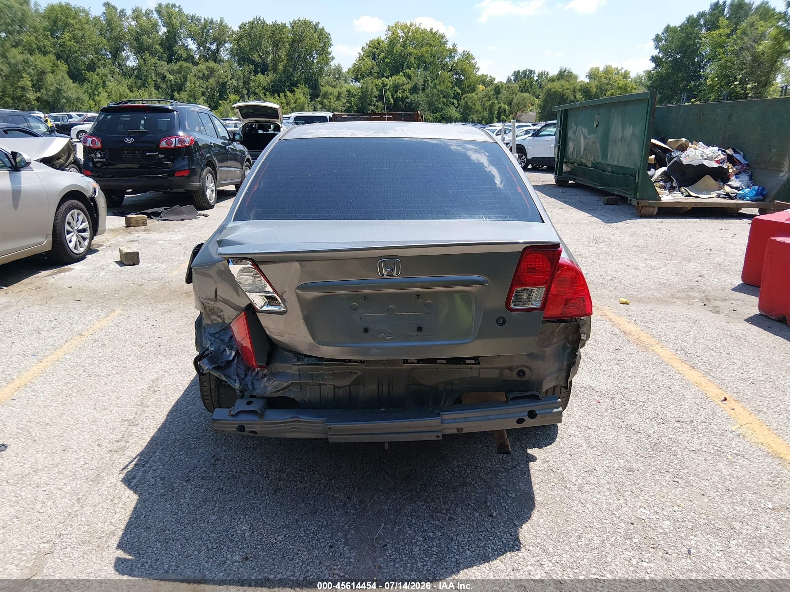 2004 Honda Civic Hybrid Gray vin: JHMES96674S002630
