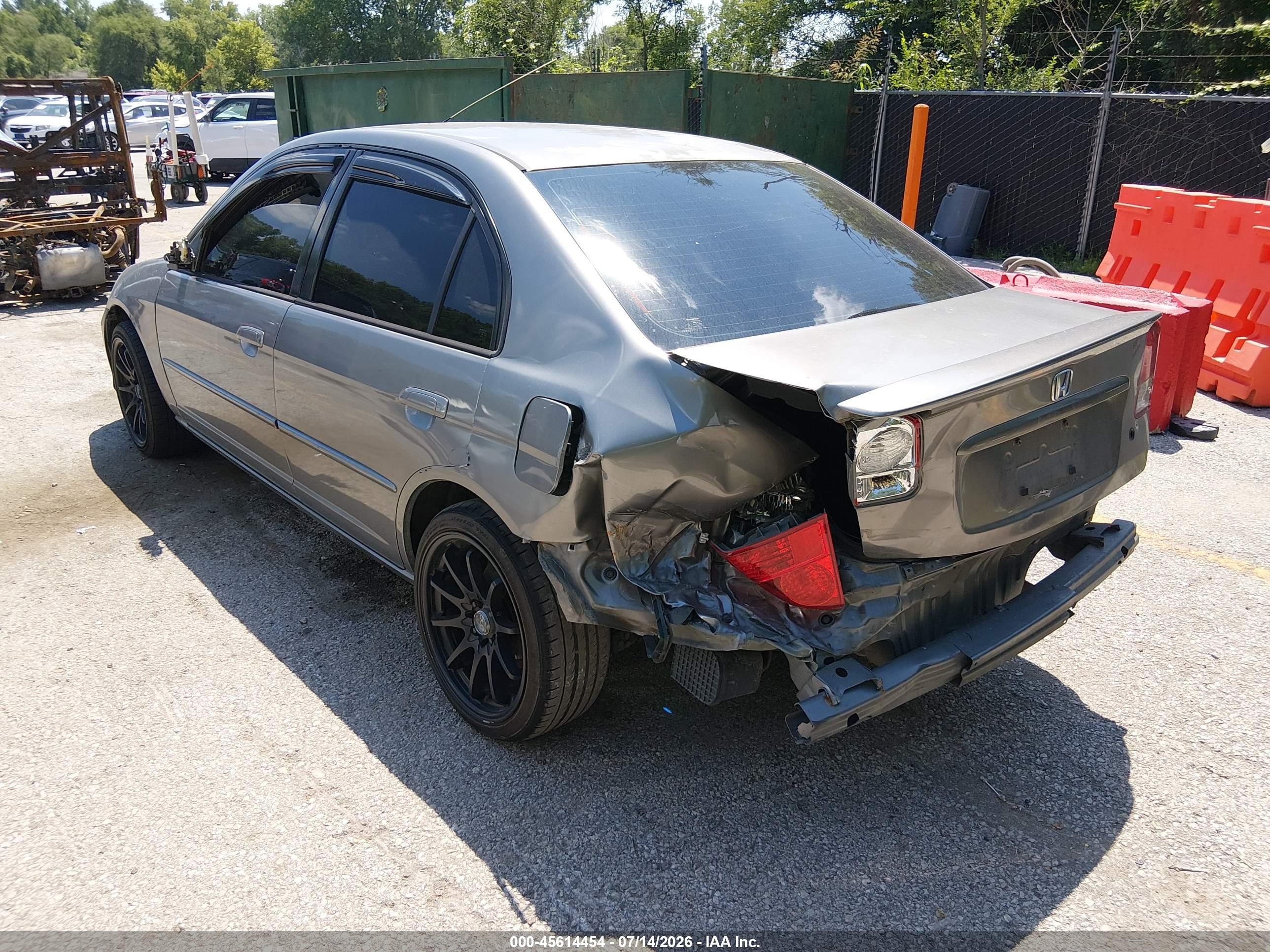 2004 Honda Civic Hybrid Gray vin: JHMES96674S002630