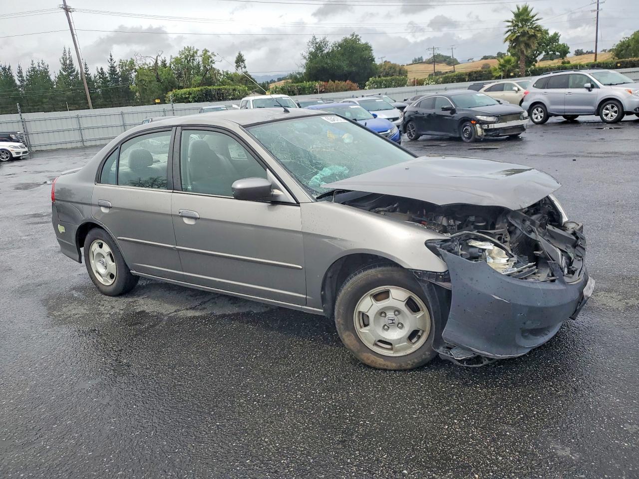 2005 Honda Civic Hybrid Gray vin: JHMES96675S008123
