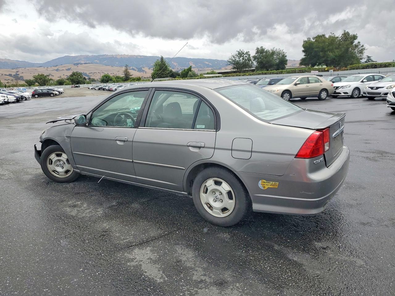 2005 Honda Civic Hybrid Gray vin: JHMES96675S008123