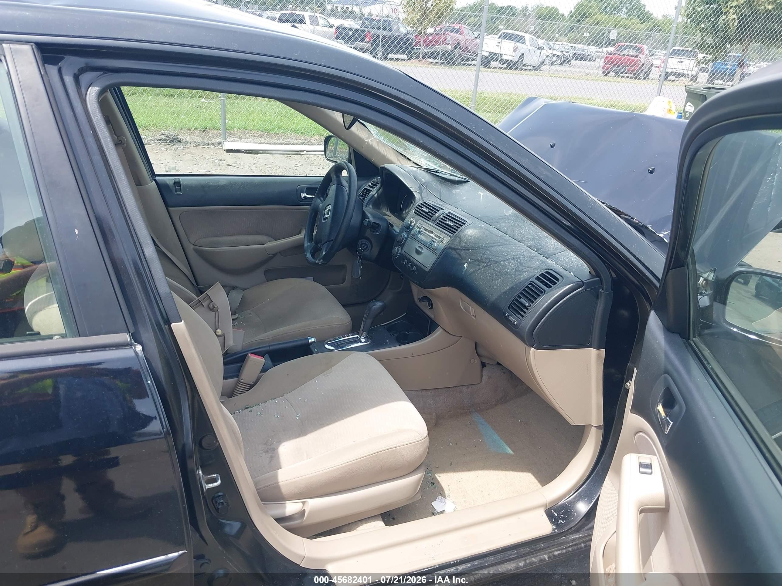 2003 Honda Civic Hybrid Black vin: JHMES96683S030189