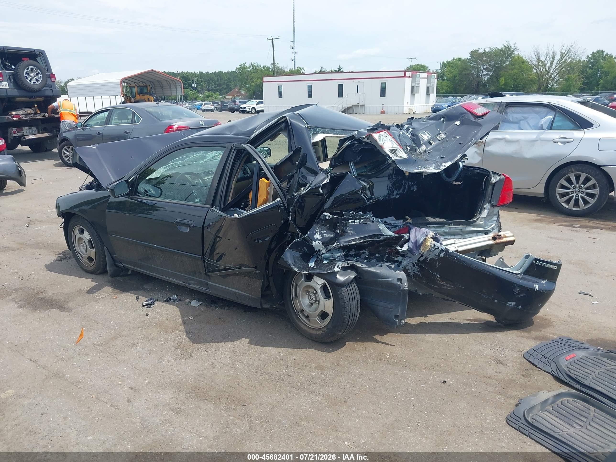 2003 Honda Civic Hybrid Black vin: JHMES96683S030189