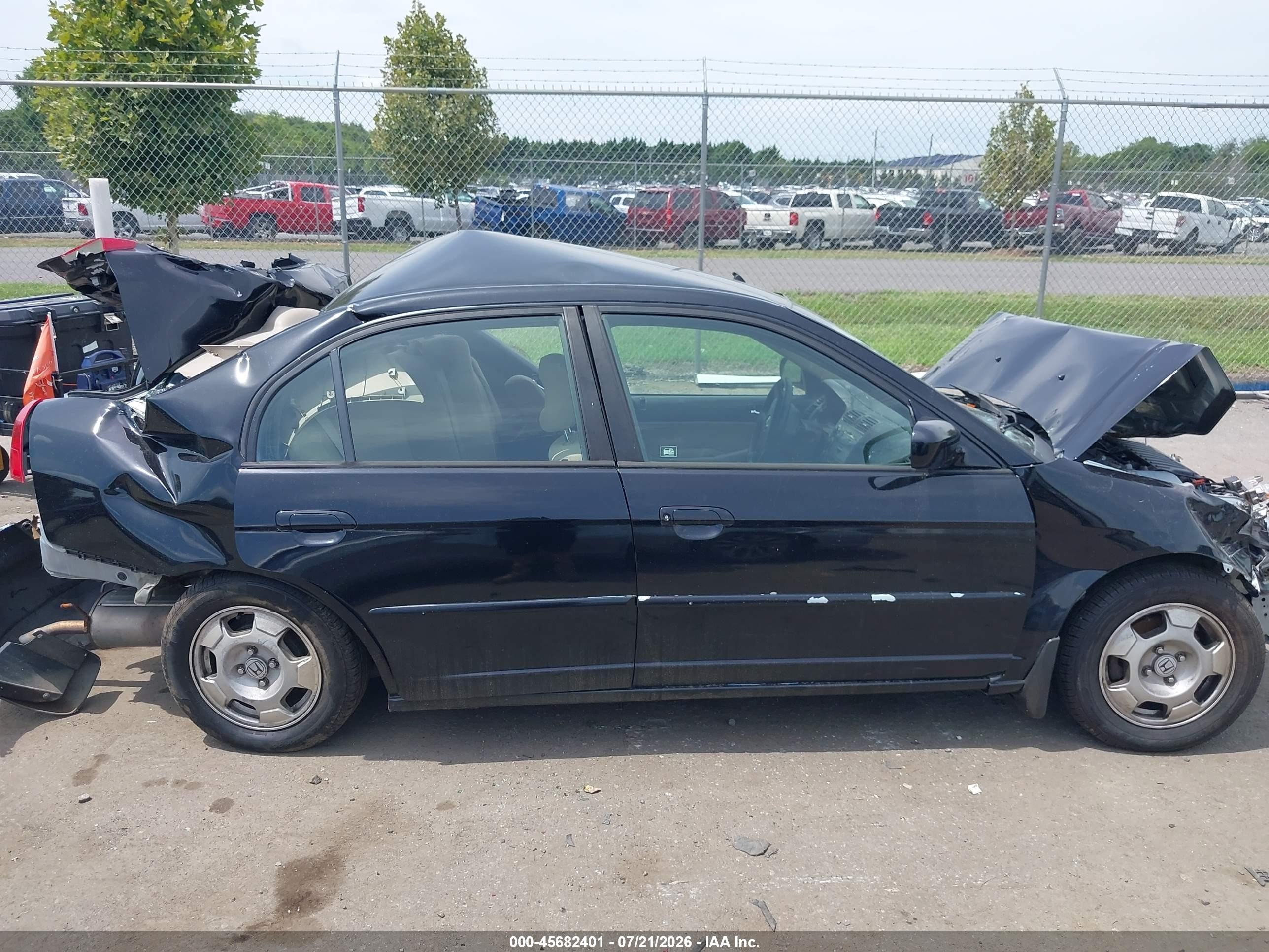 2003 Honda Civic Hybrid Black vin: JHMES96683S030189
