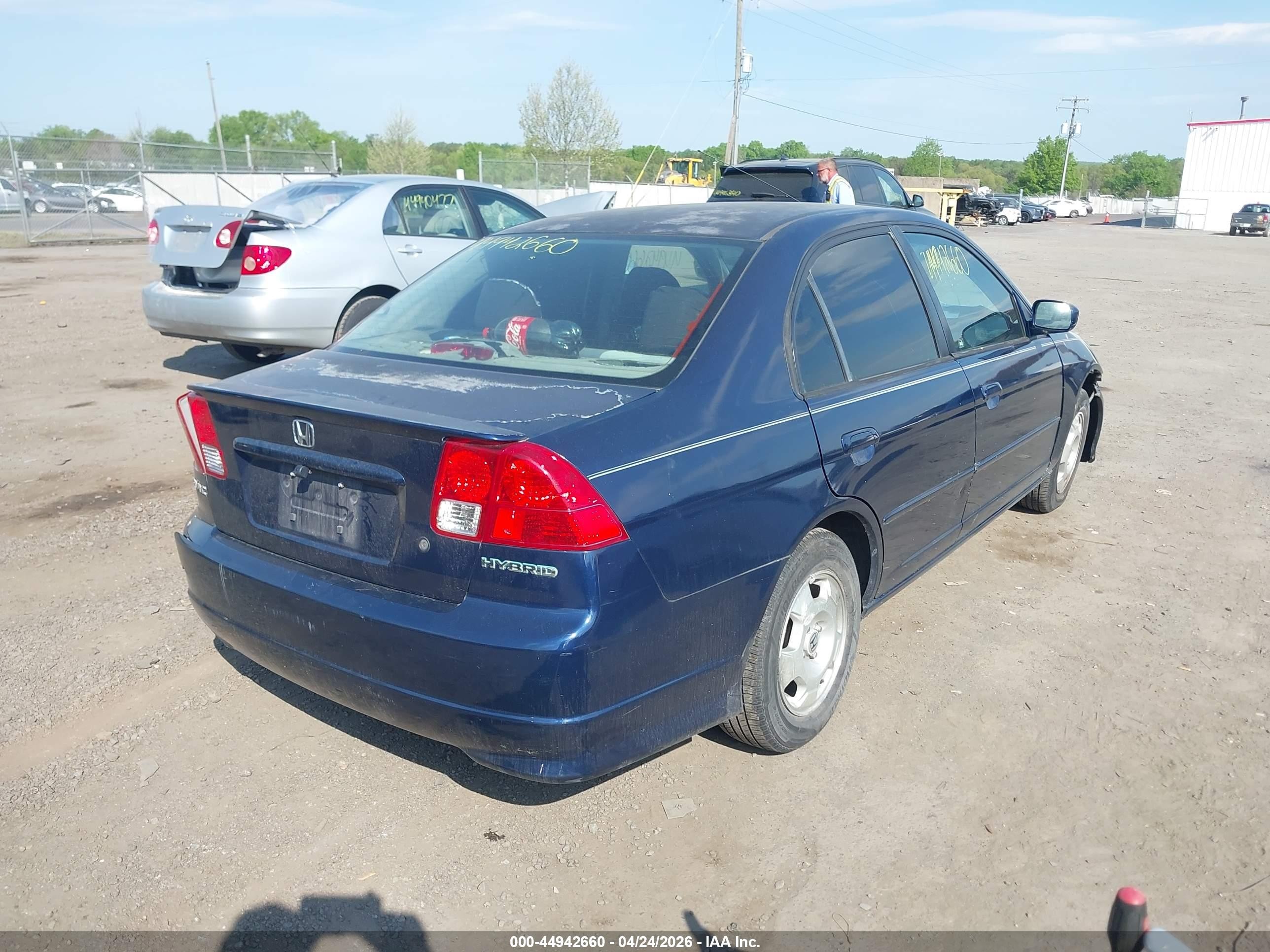 2005 Honda Civic Hybrid   Blue vin: JHMES96685S005327