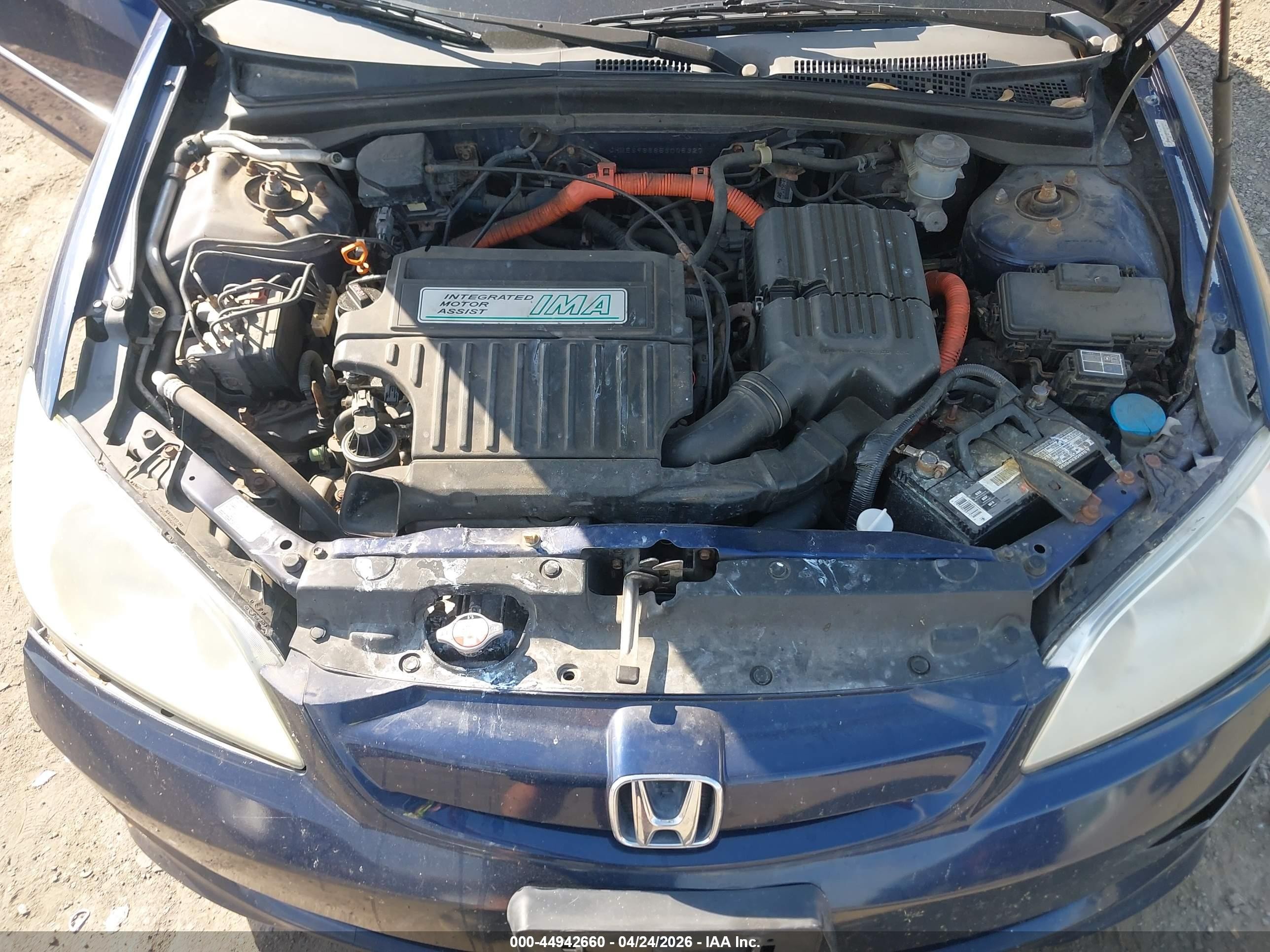 2005 Honda Civic Hybrid   Blue vin: JHMES96685S005327