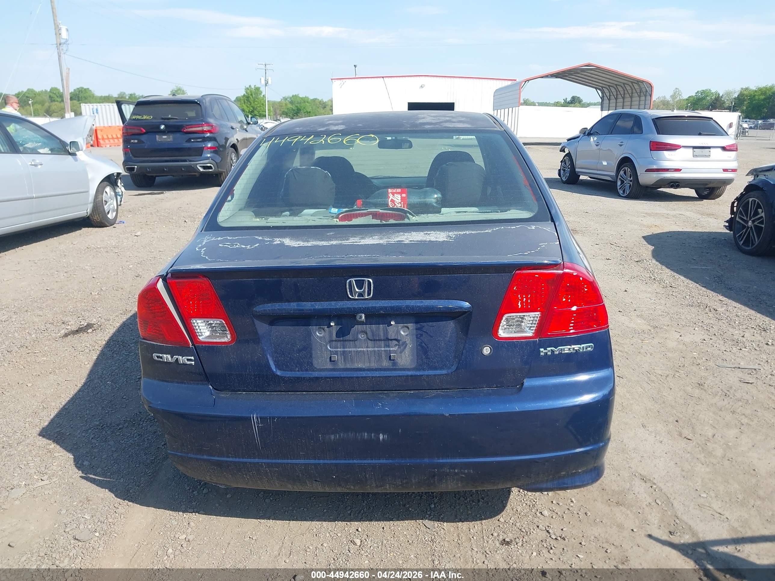 2005 Honda Civic Hybrid   Blue vin: JHMES96685S005327