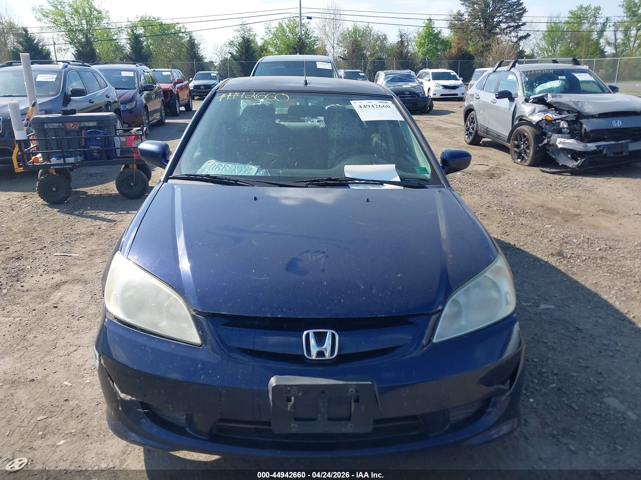 2005 Honda Civic Hybrid   Blue vin: JHMES96685S005327