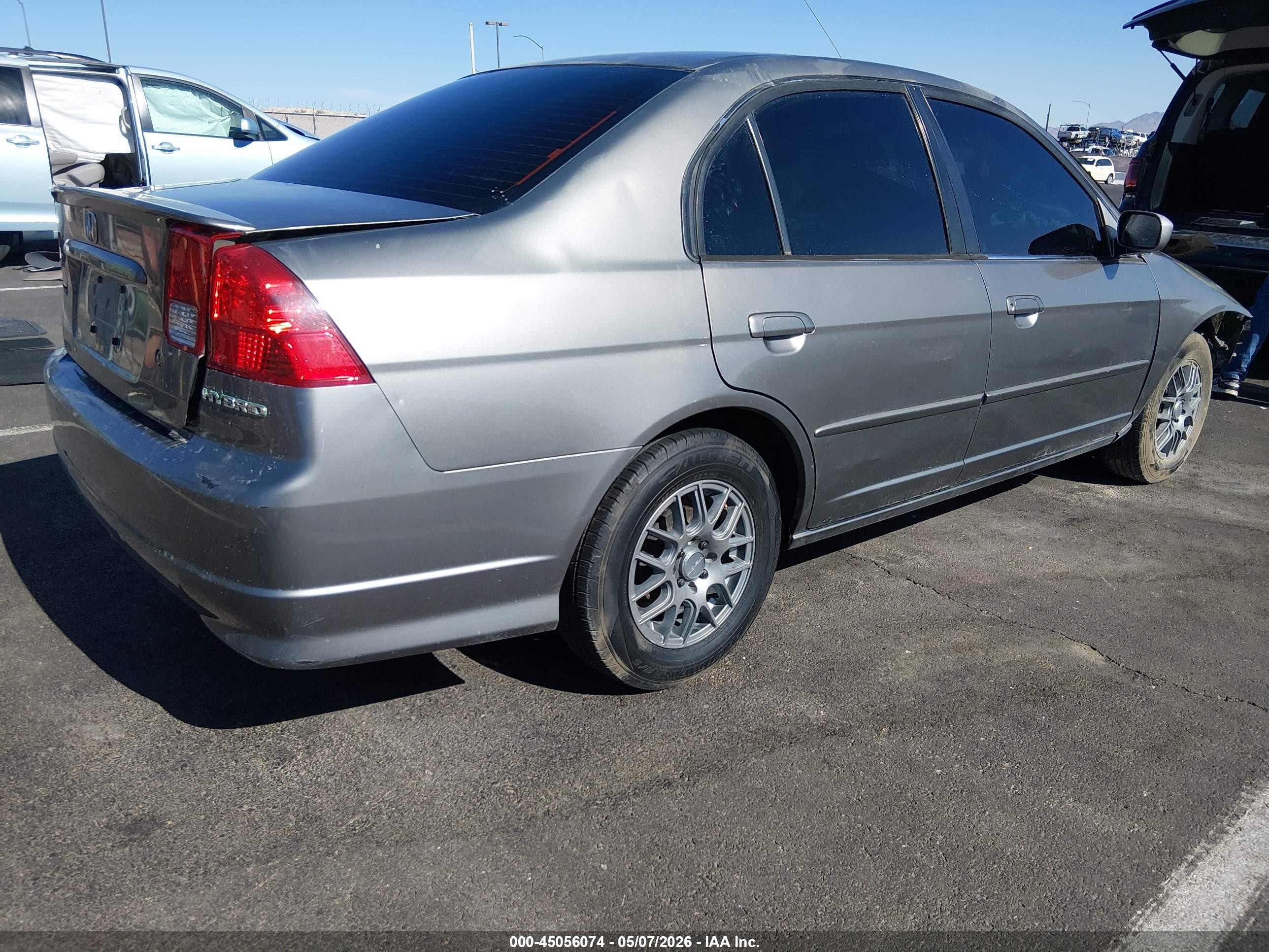 2005 Honda Civic Hybrid   Gray vin: JHMES96685S022807
