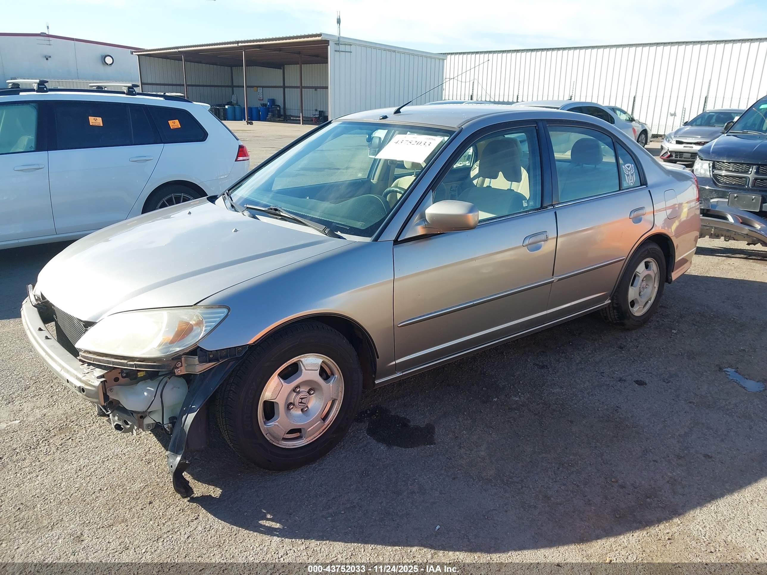 2005 Honda Civic Hybrid   Silver vin: JHMES96685S023973