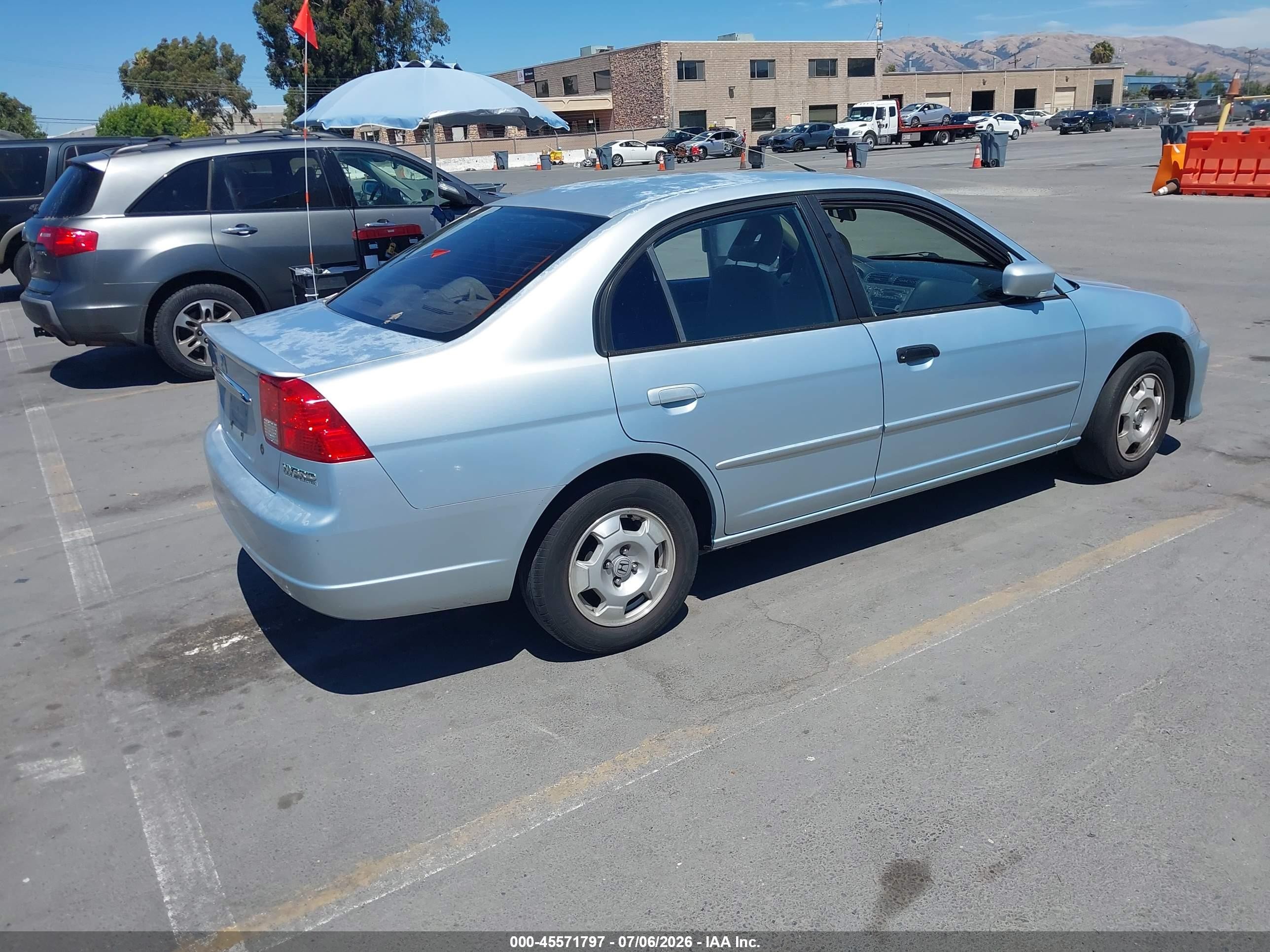 2003 Honda Civic Hybrid Синий vin: JHMES96693S017760