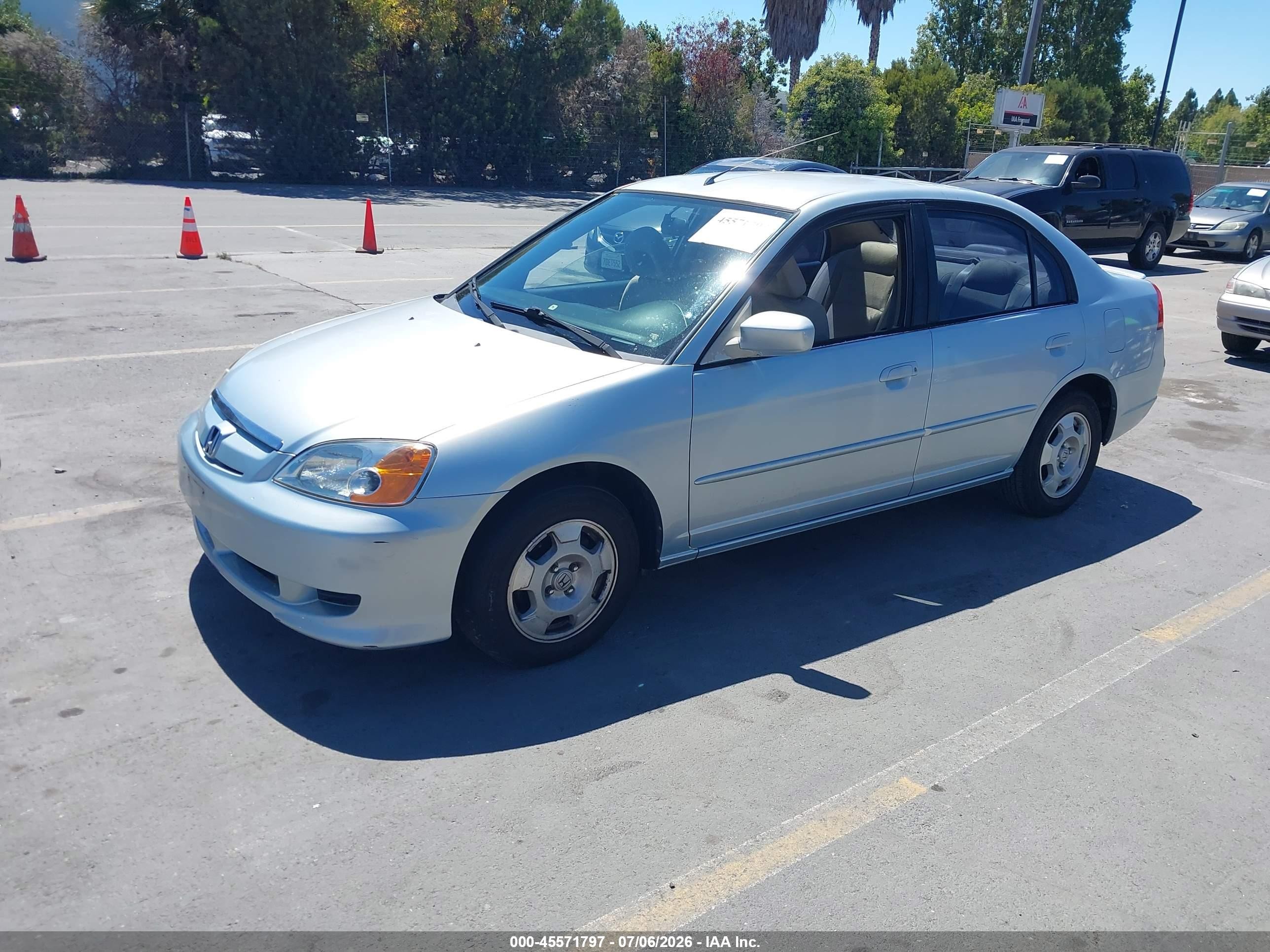 2003 Honda Civic Hybrid Синий vin: JHMES96693S017760