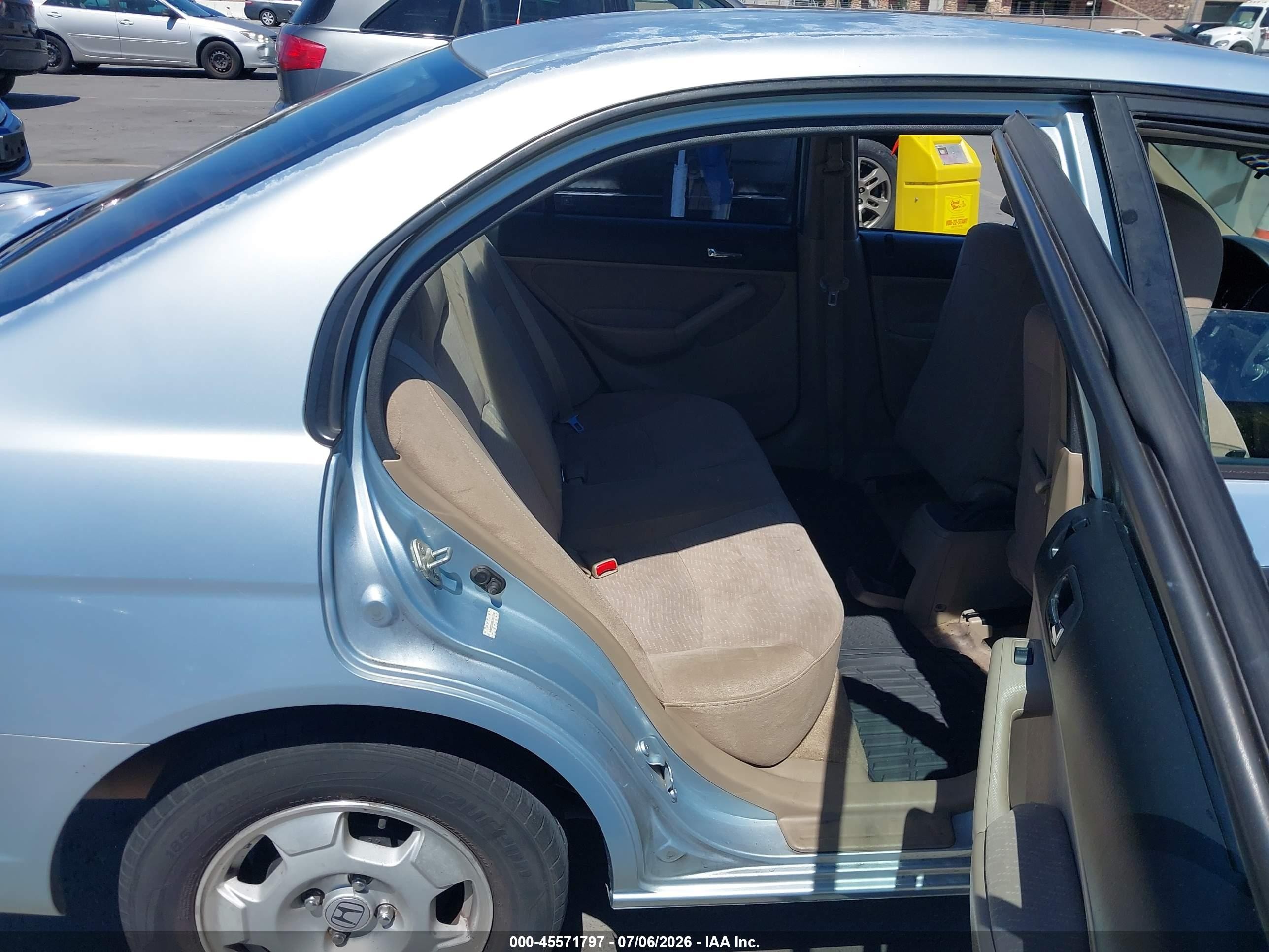 2003 Honda Civic Hybrid Синий vin: JHMES96693S017760