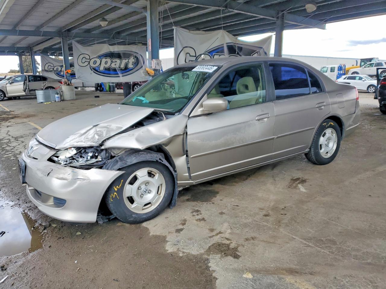 2003 Honda Civic Hybrid Gray vin: JHMES966X3S031263