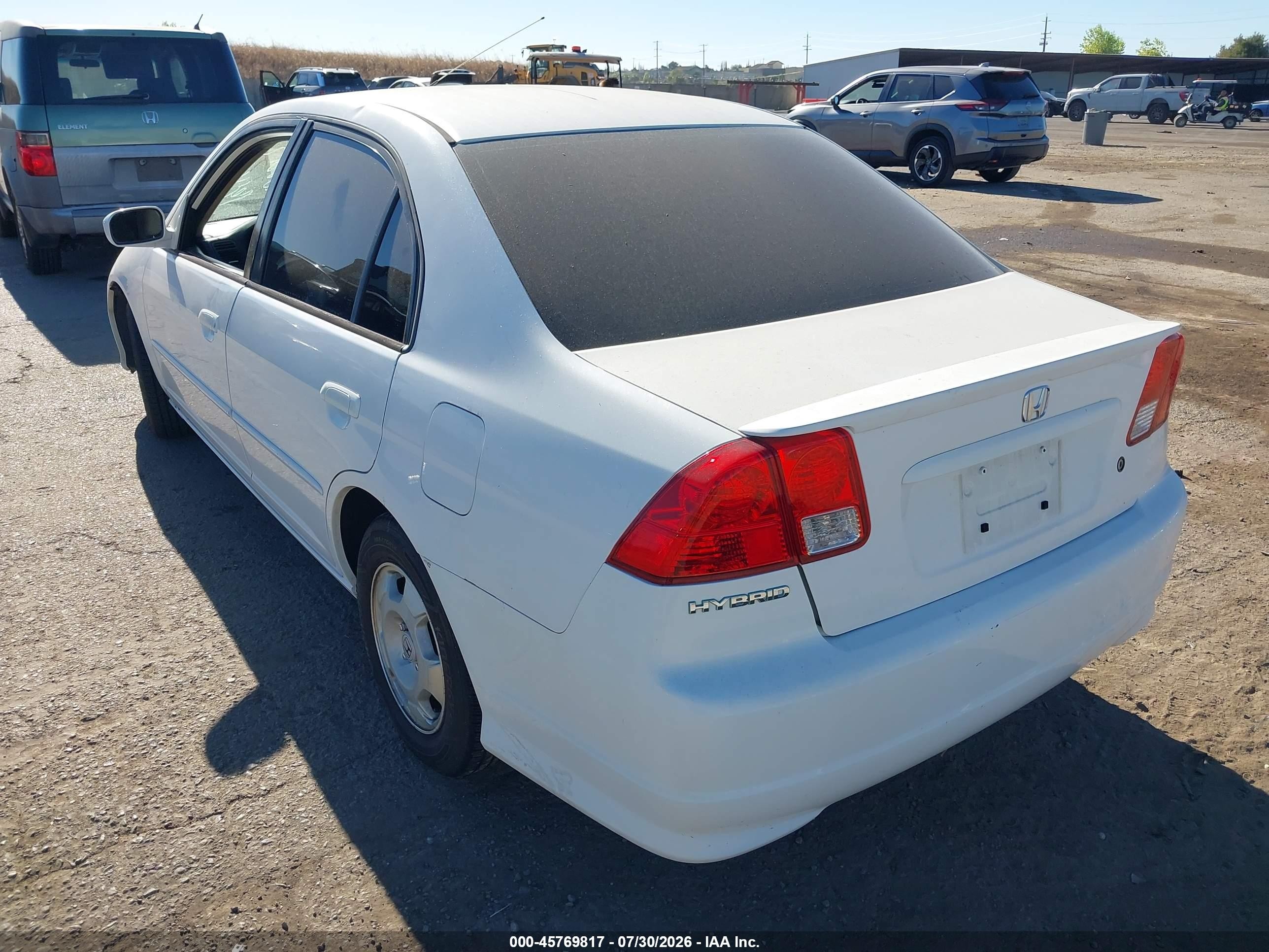 2005 Honda Civic Hybrid   White vin: JHMES966X5S009251