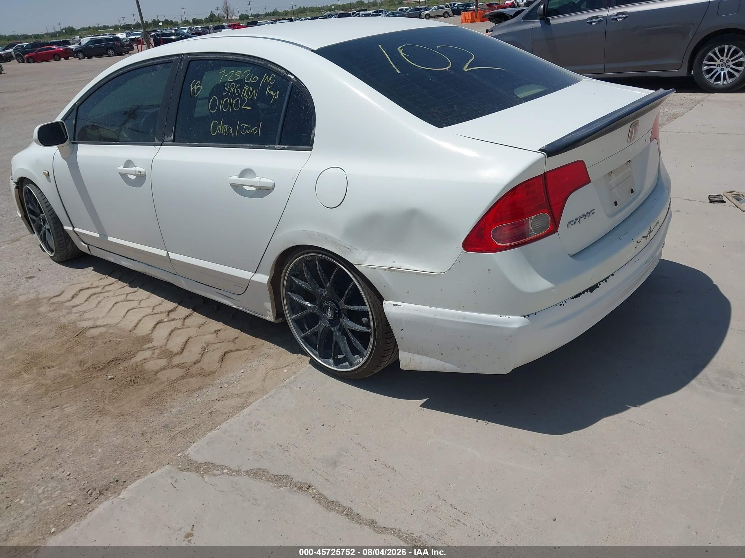 2006 Honda Civic Lx White vin: JHMFA15556S010102