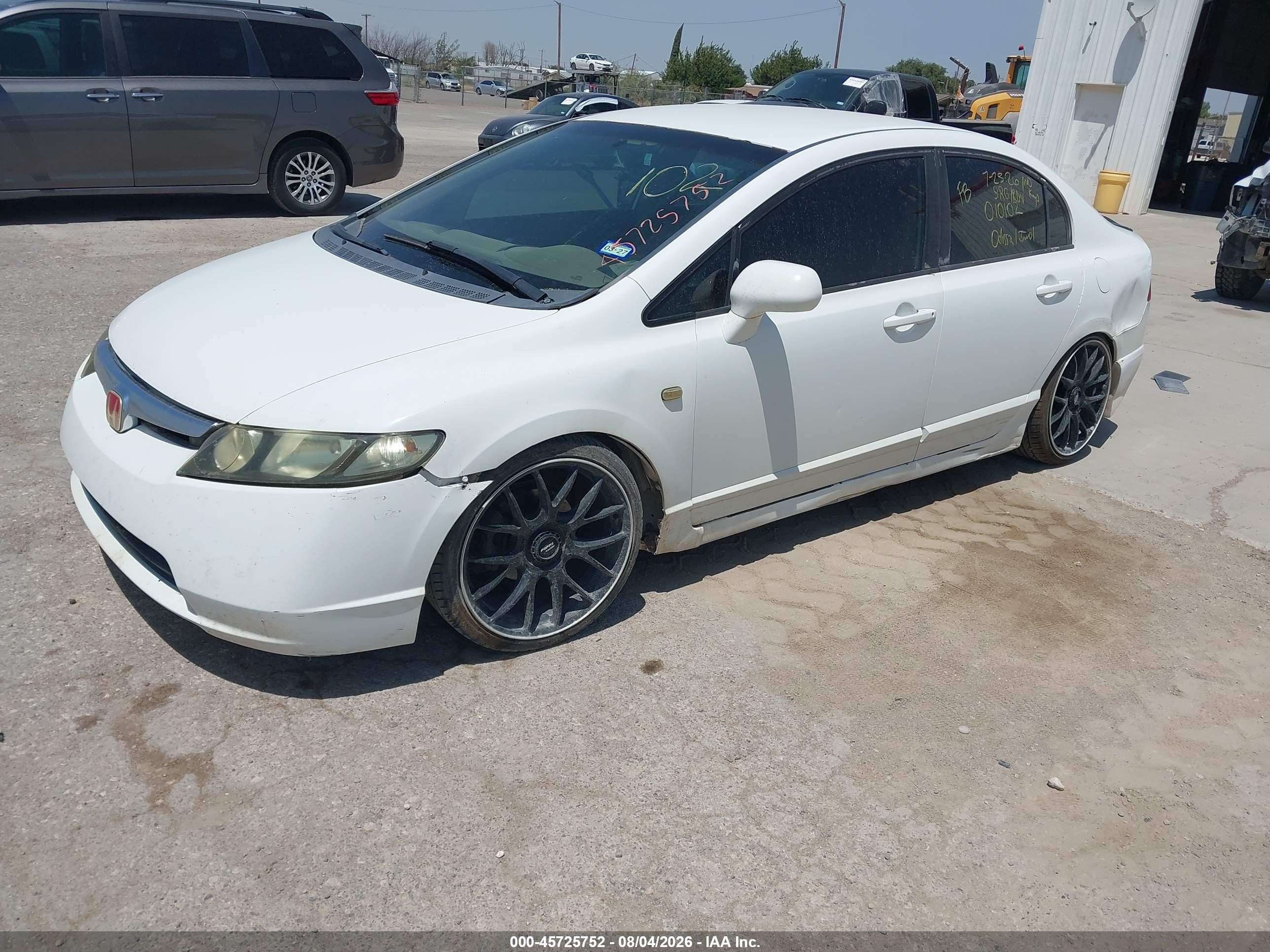 2006 Honda Civic Lx White vin: JHMFA15556S010102