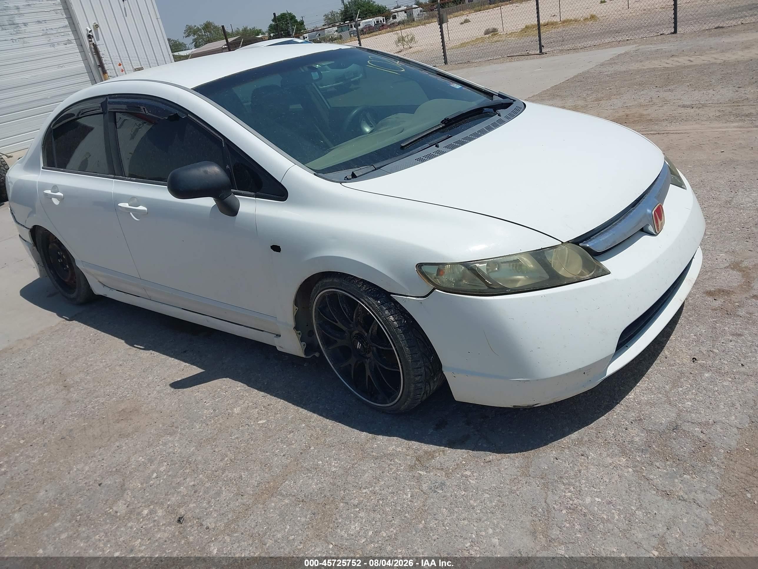 2006 Honda Civic Lx White vin: JHMFA15556S010102