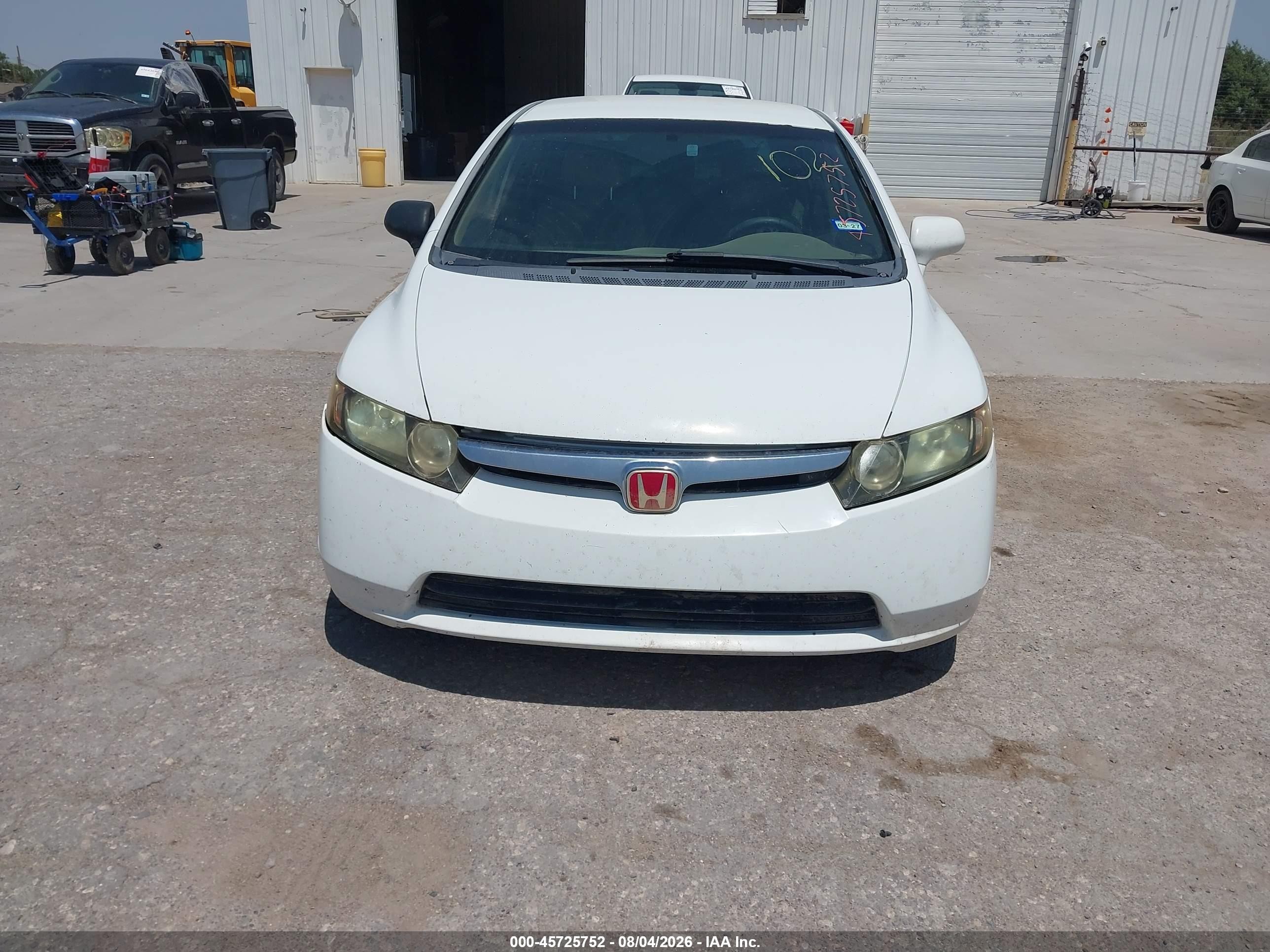 2006 Honda Civic Lx White vin: JHMFA15556S010102