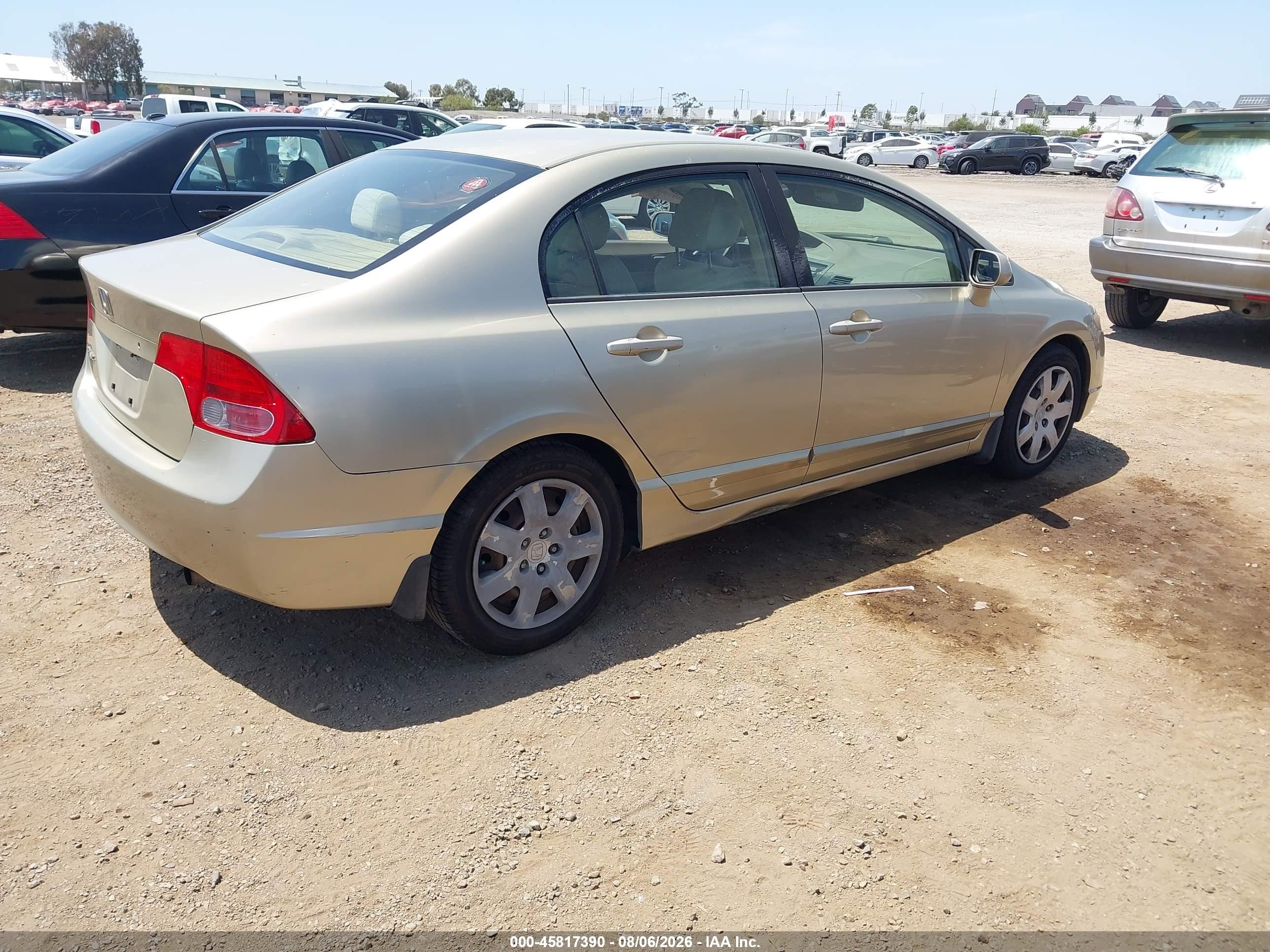 2007 Honda Civic Lx Beige vin: JHMFA16517S006712