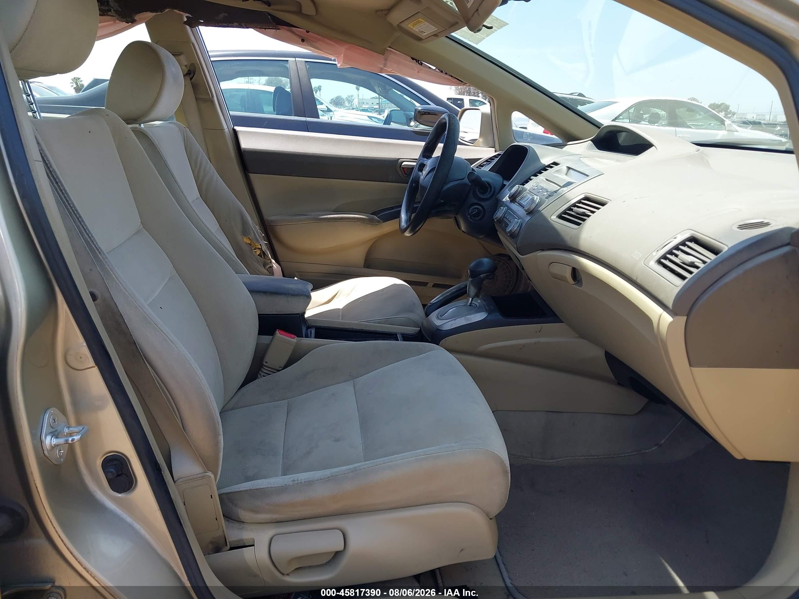 2007 Honda Civic Lx Beige vin: JHMFA16517S006712