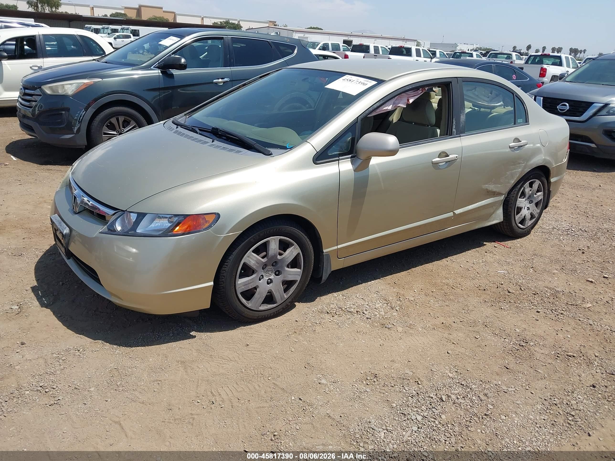 2007 Honda Civic Lx Beige vin: JHMFA16517S006712