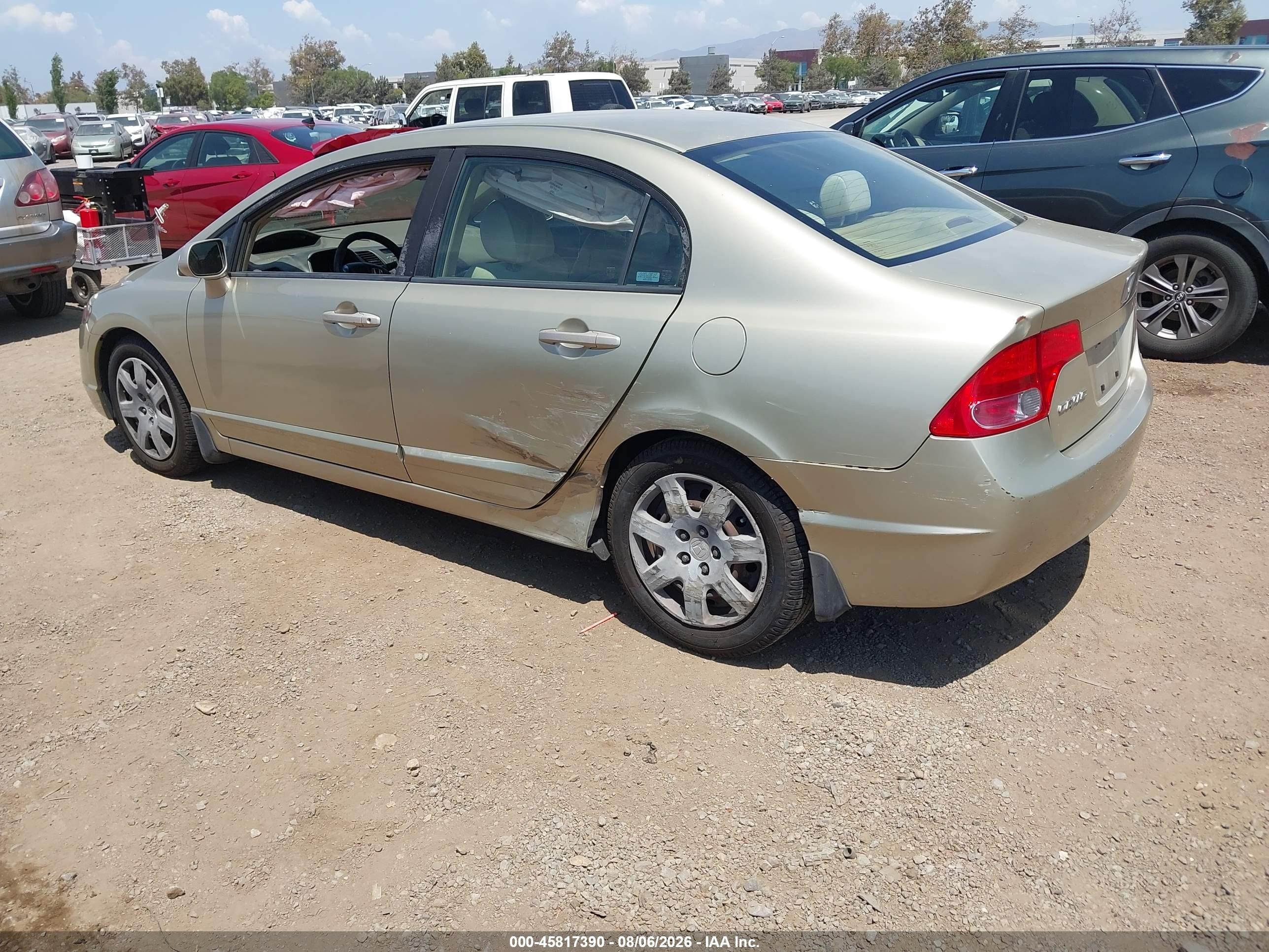 2007 Honda Civic Lx Beige vin: JHMFA16517S006712