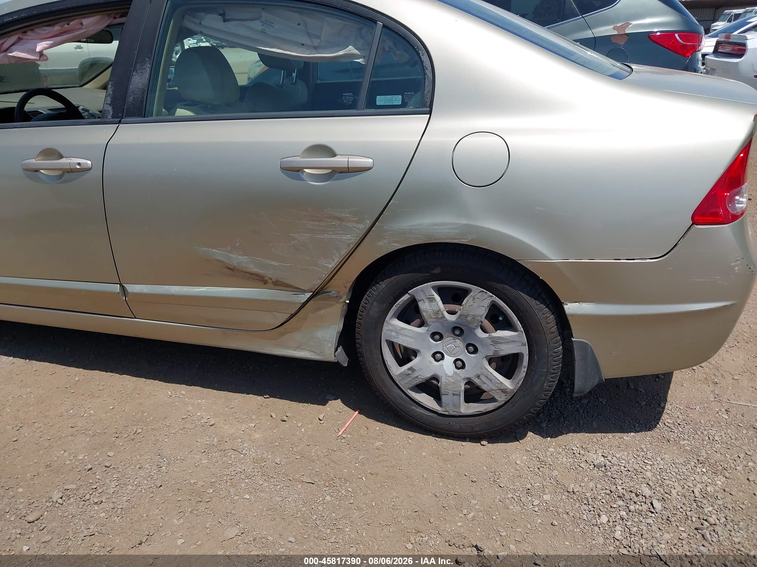2007 Honda Civic Lx Beige vin: JHMFA16517S006712